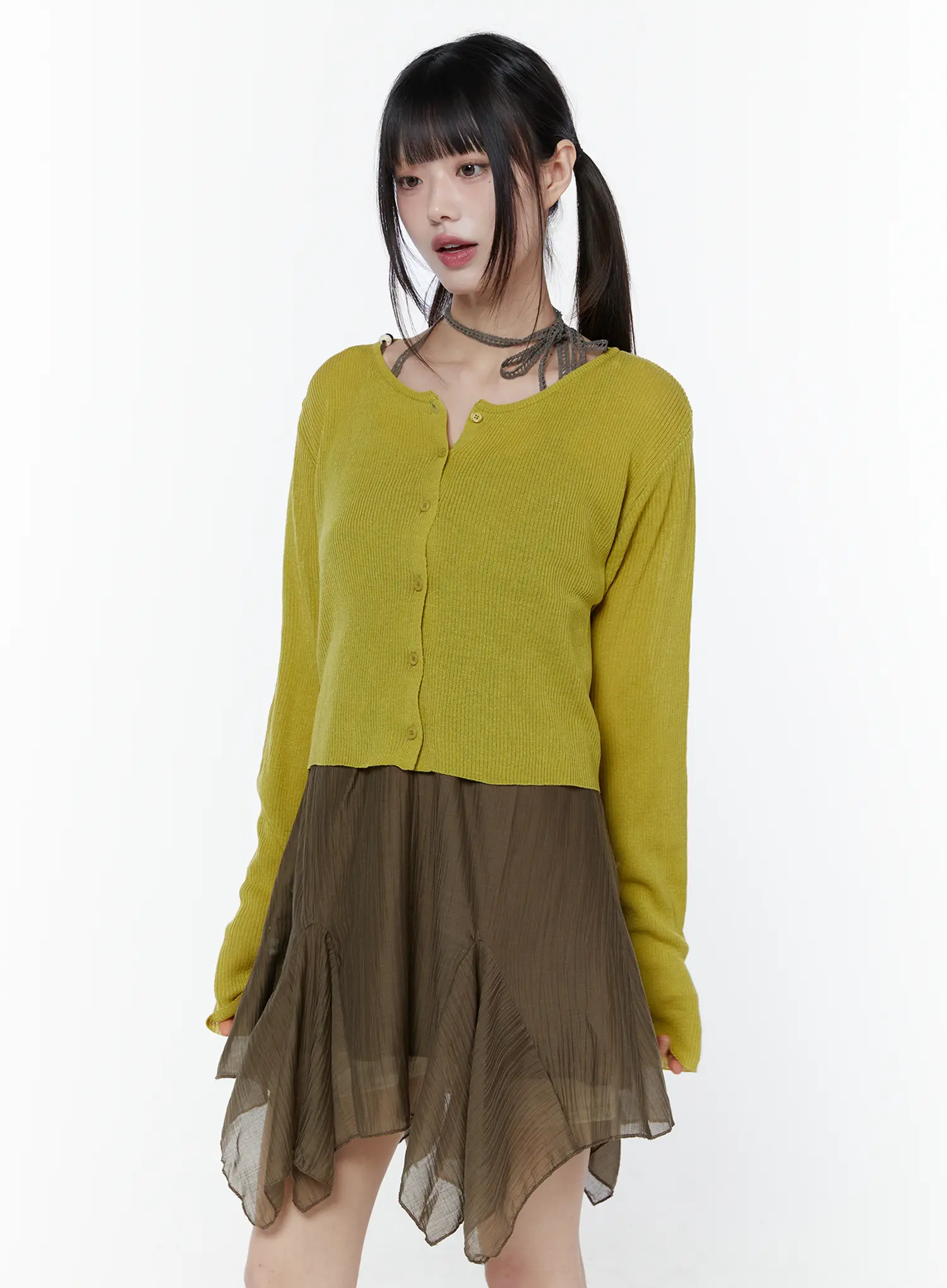 Ribbed Long Sleeve Cardigan CU508 - Image 6