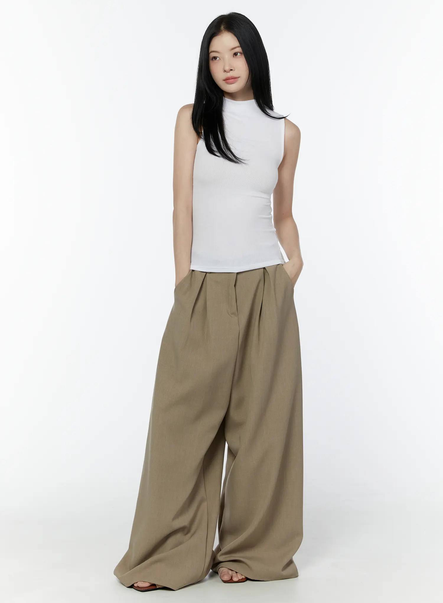 Ribbed Mock Neck Sleeveless Top IU503 - Image 8