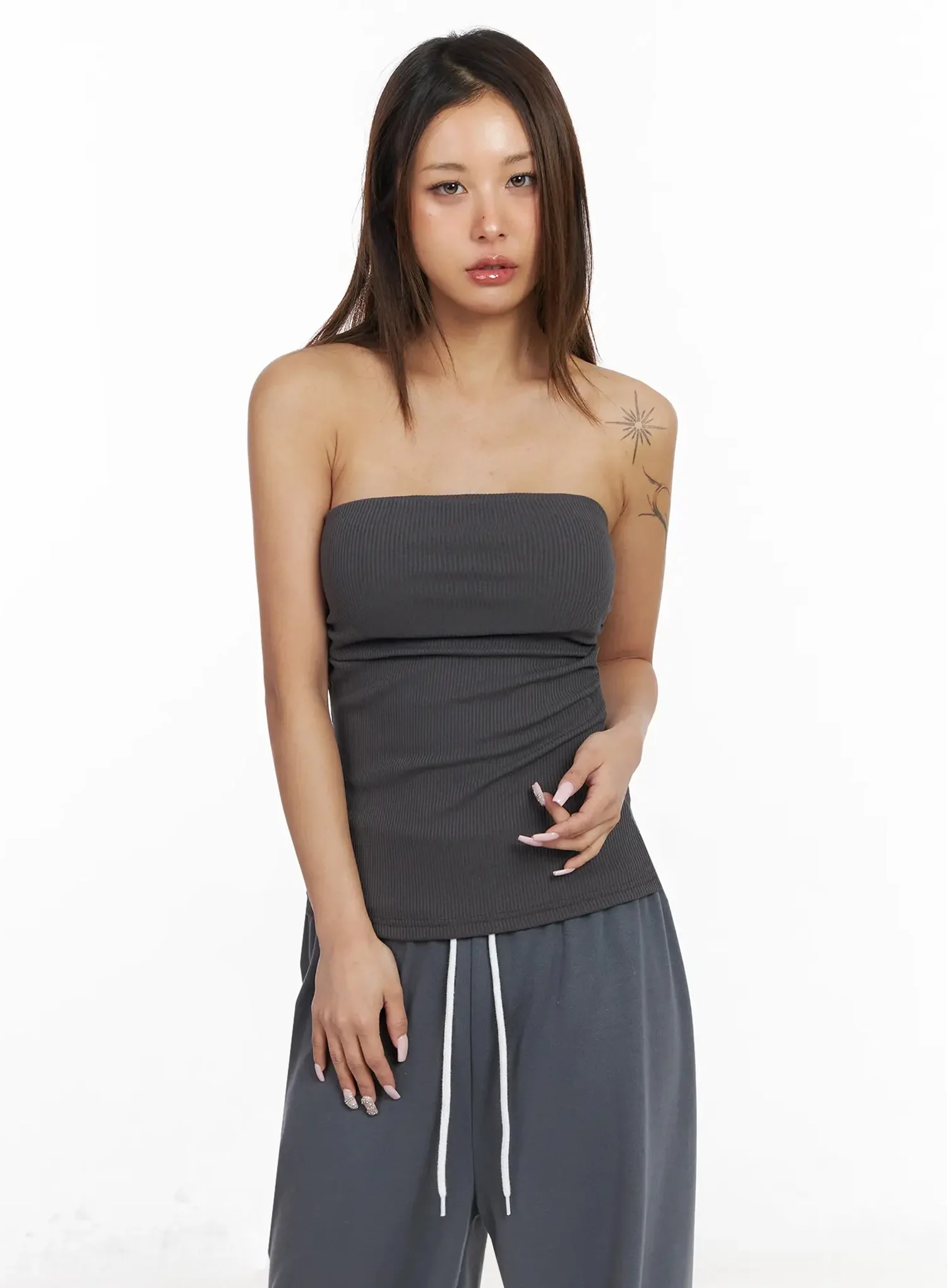 Ribbed Padded Tube Top IY504 - Image 3
