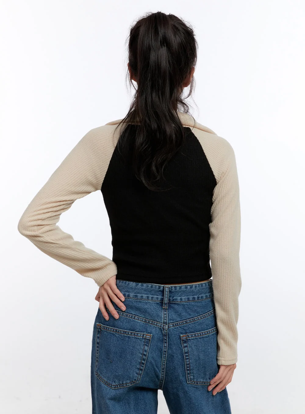 Ribbed Raglan Zip-Up ON418 - Image 7