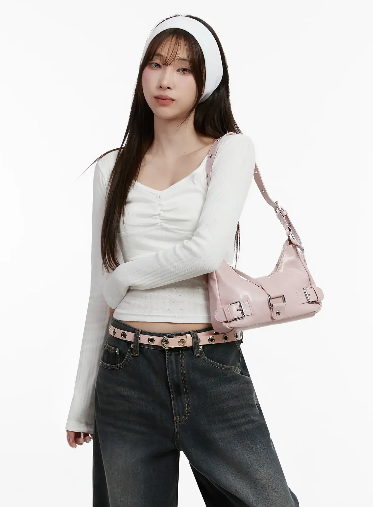Ribbed Shirring Top IJ521