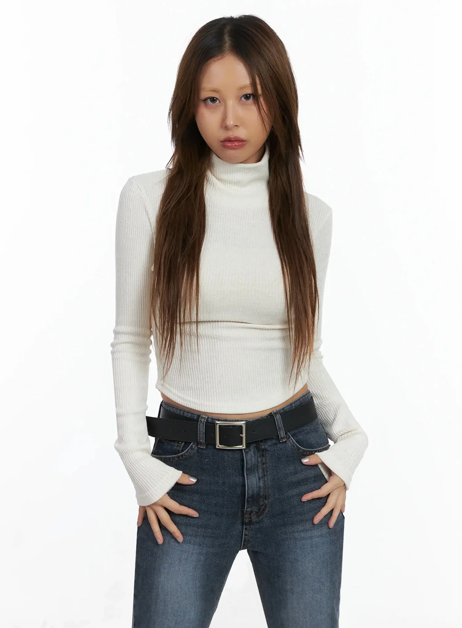 Ribbed Turtleneck Top ID503 - Image 13