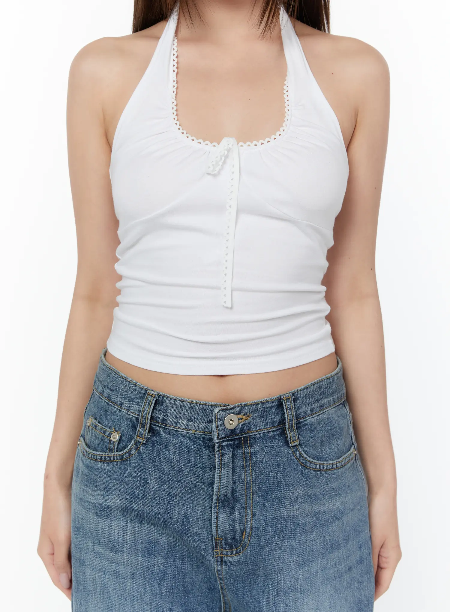 Ribbon Accent Halter Top CY518 - Image 7