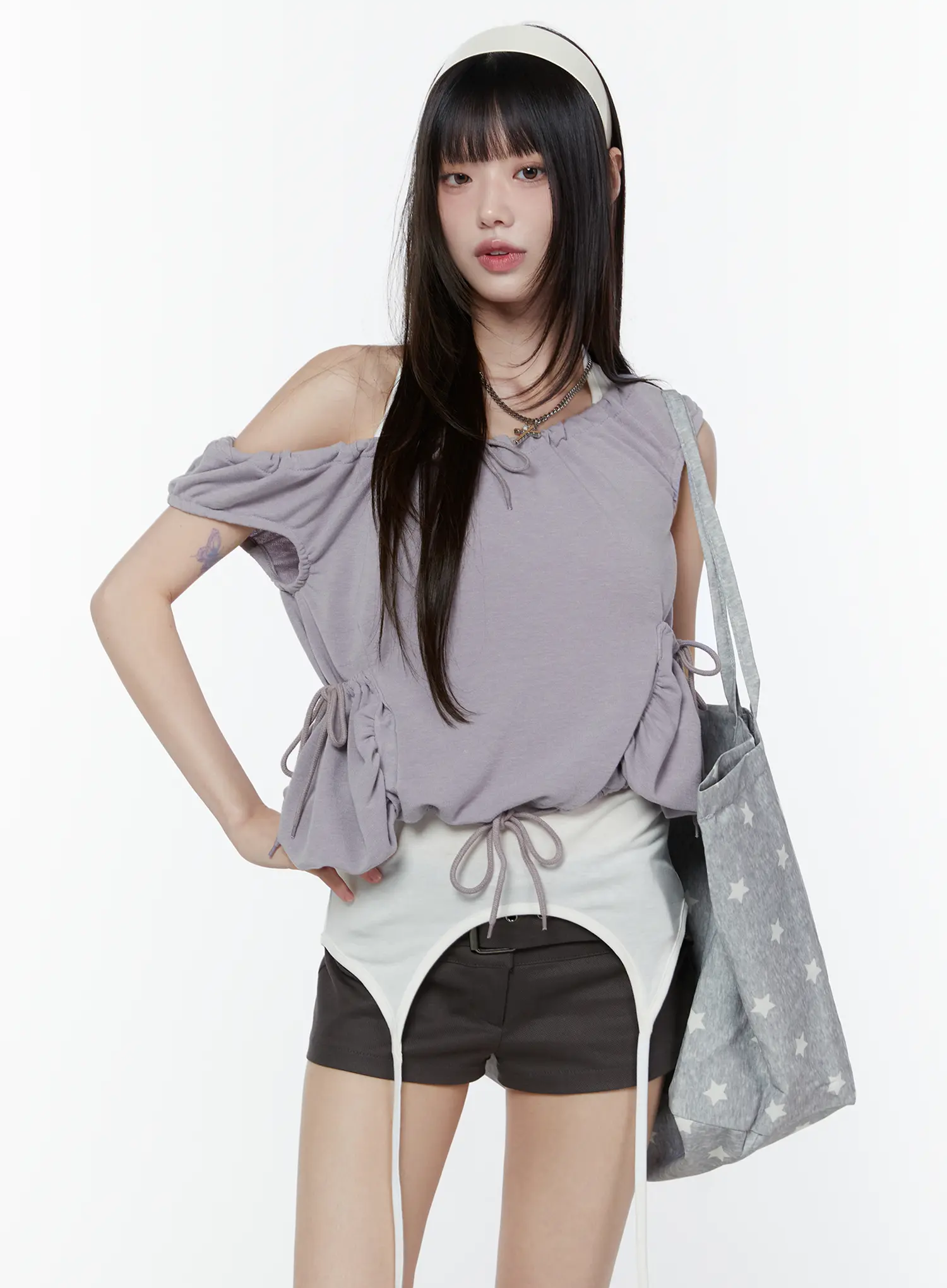 Ribbon Detail Two-Way Tee CU508