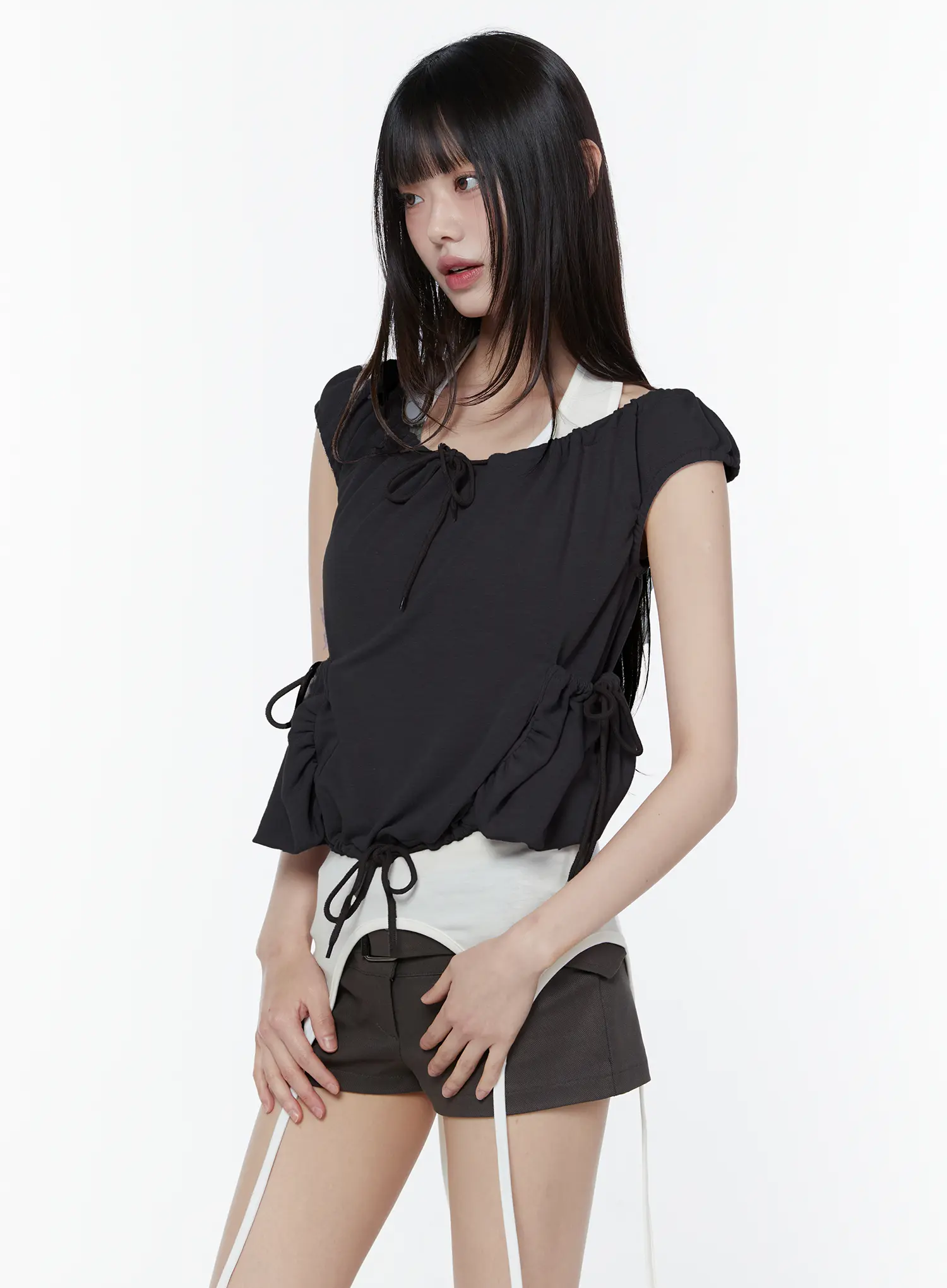 Ribbon Detail Two-Way Tee CU508 - Image 6