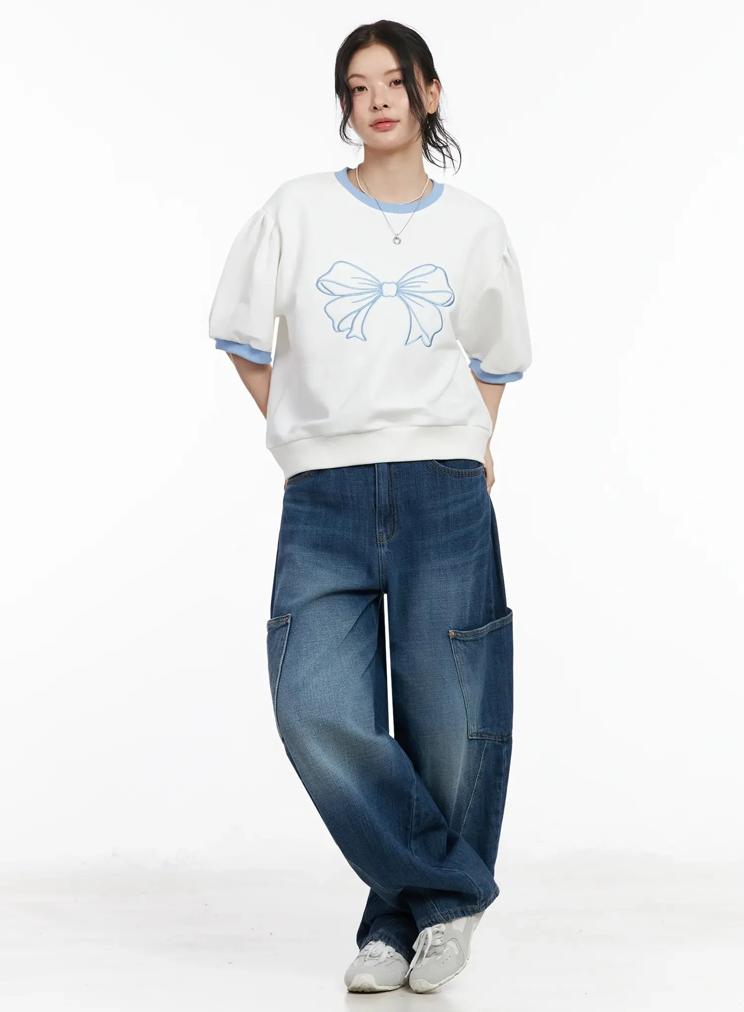 Ribbon Embroidered Short Sleeve Top IY511 - Image 9