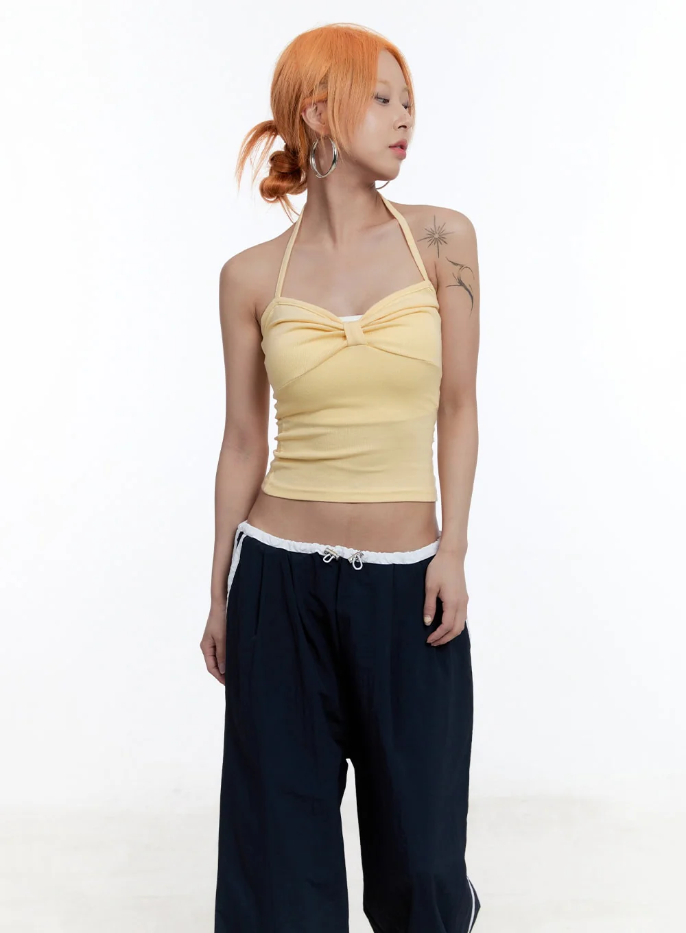 Ribbon Halter Crop Top CU502