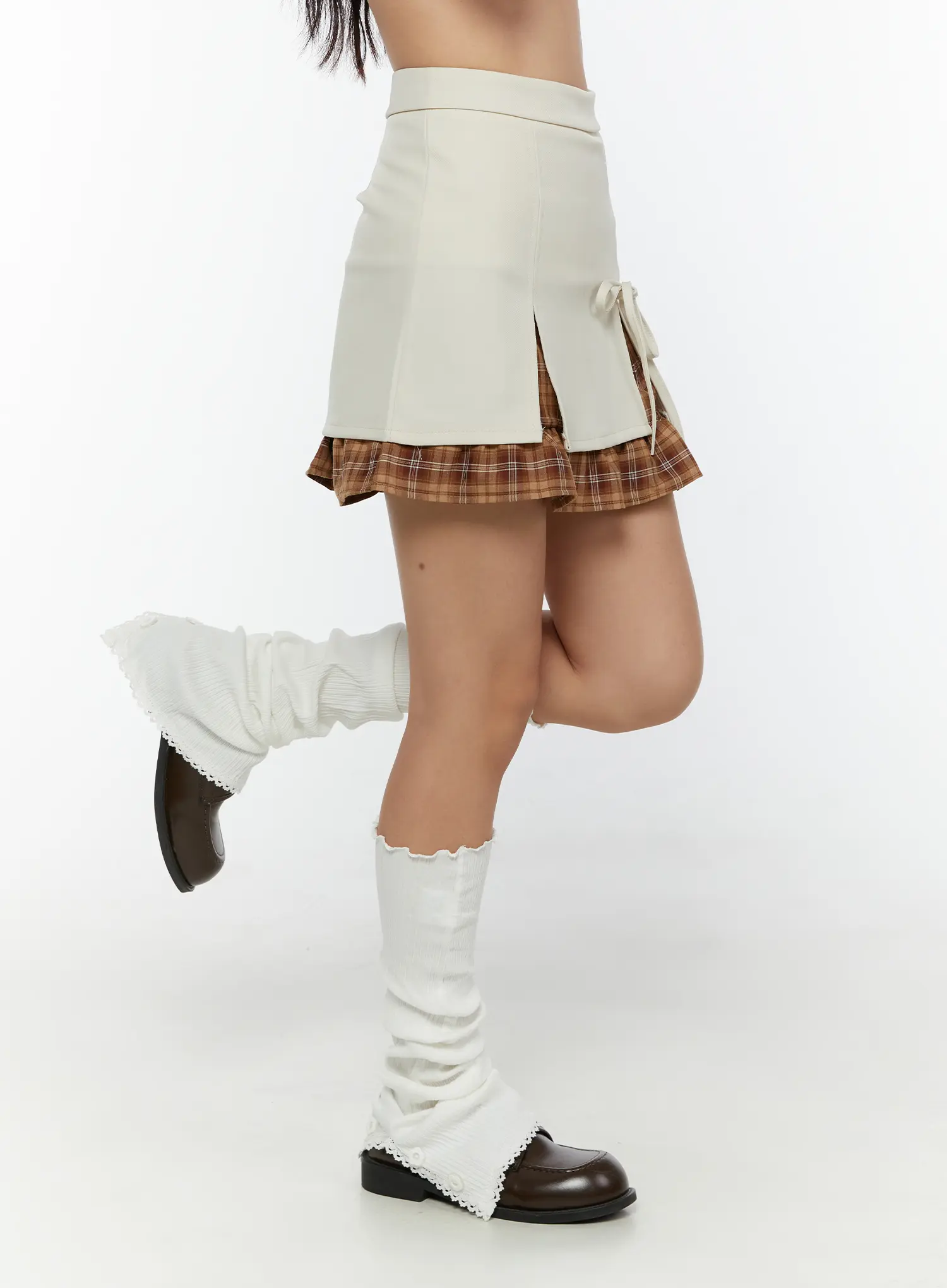 Ribbon Pleated Mini Skirt CU526 - Image 3