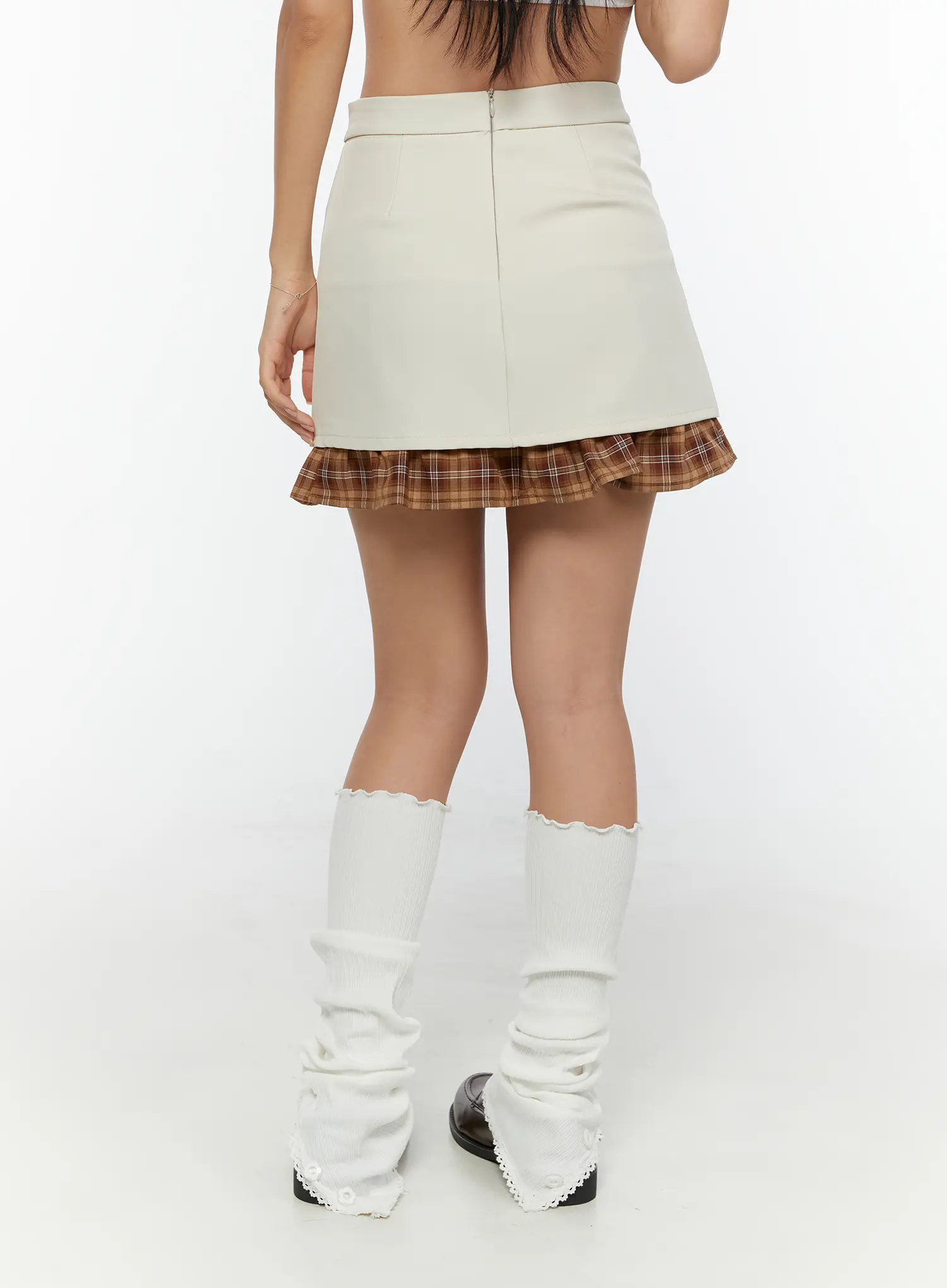 Ribbon Pleated Mini Skirt CU526 - Image 4