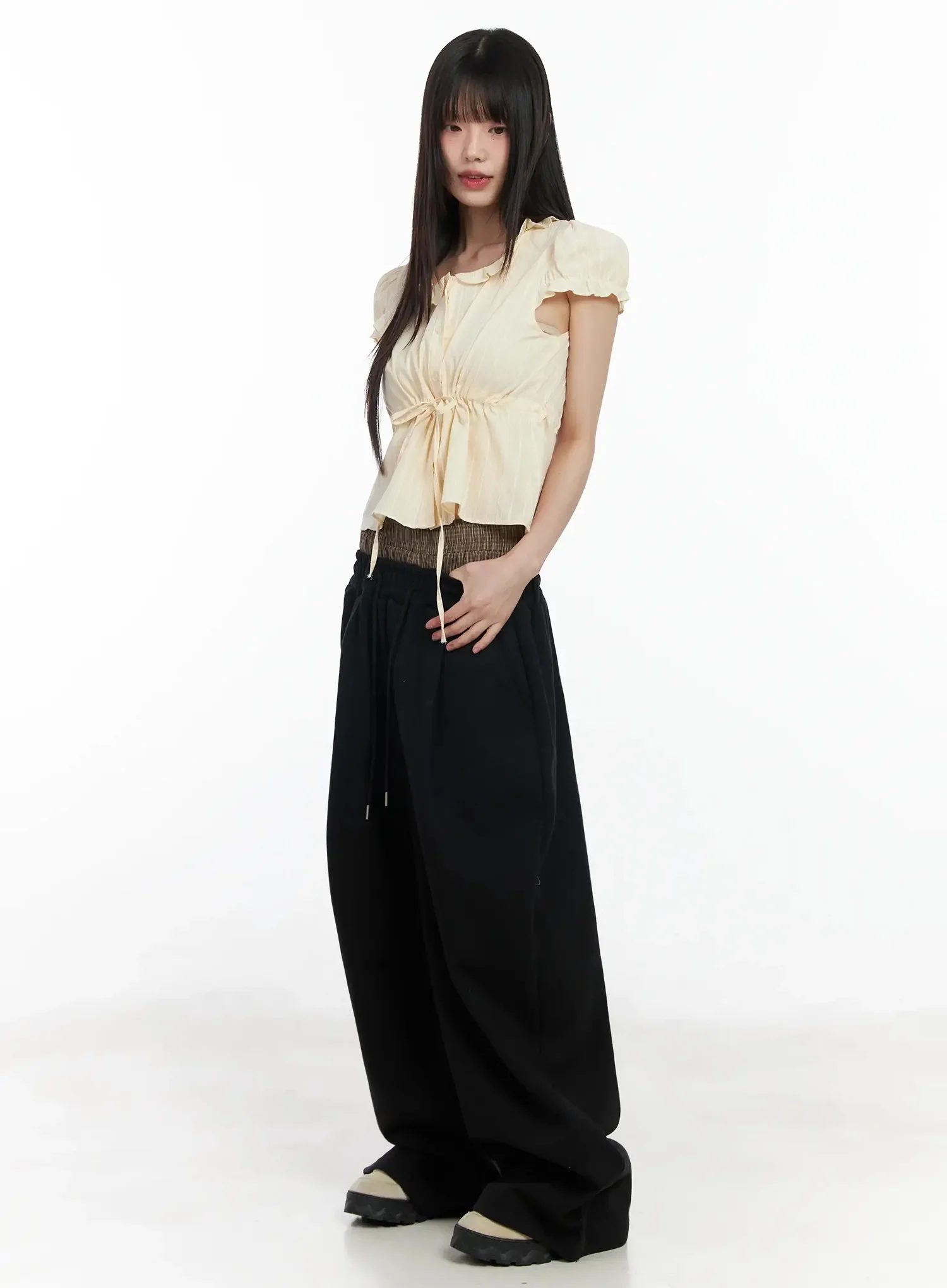 Ribbon Short Sleeve Blouse IM530 - Image 12