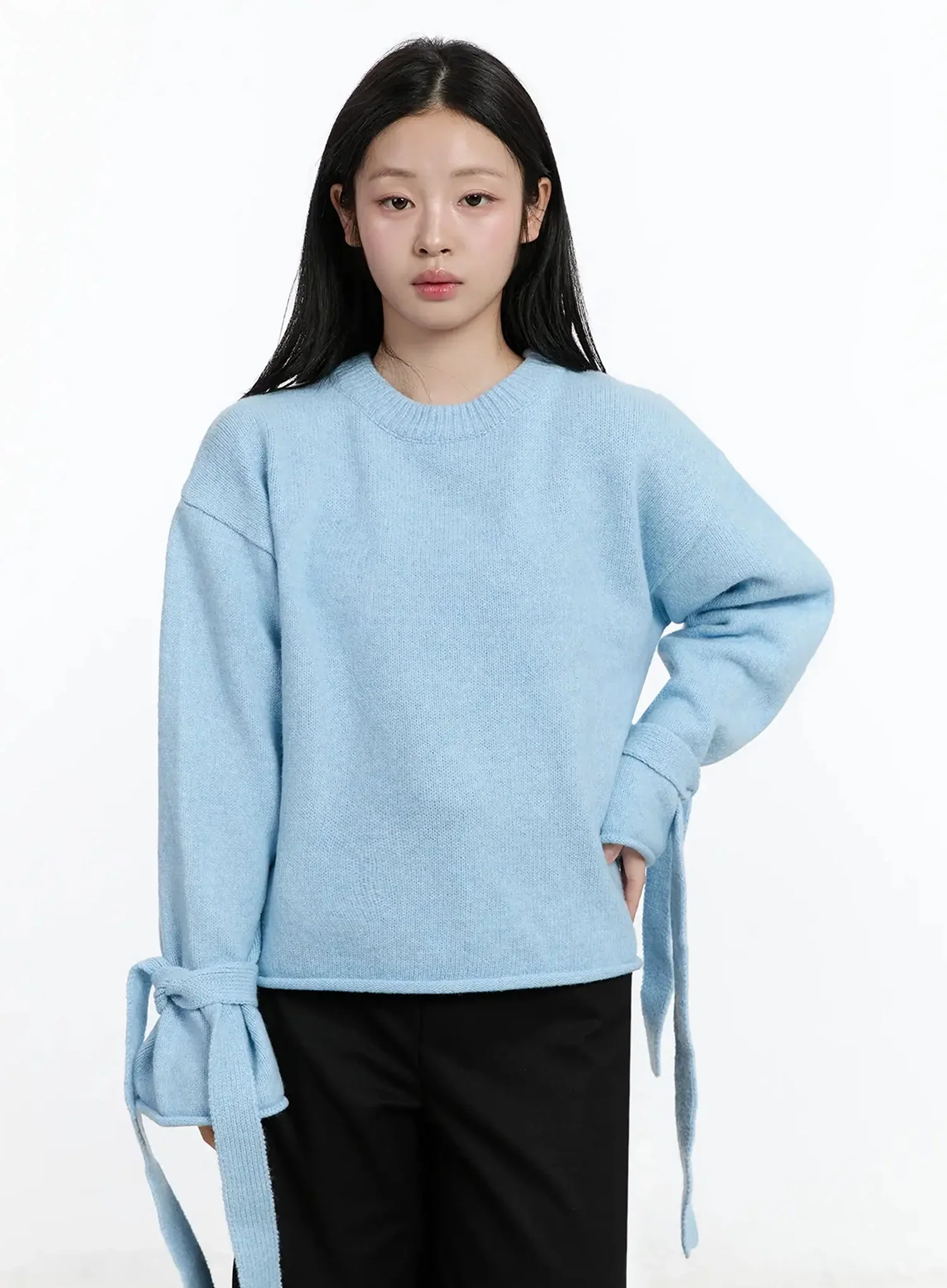 Ribbon Sleeve Knit Sweater IM513 - Image 14