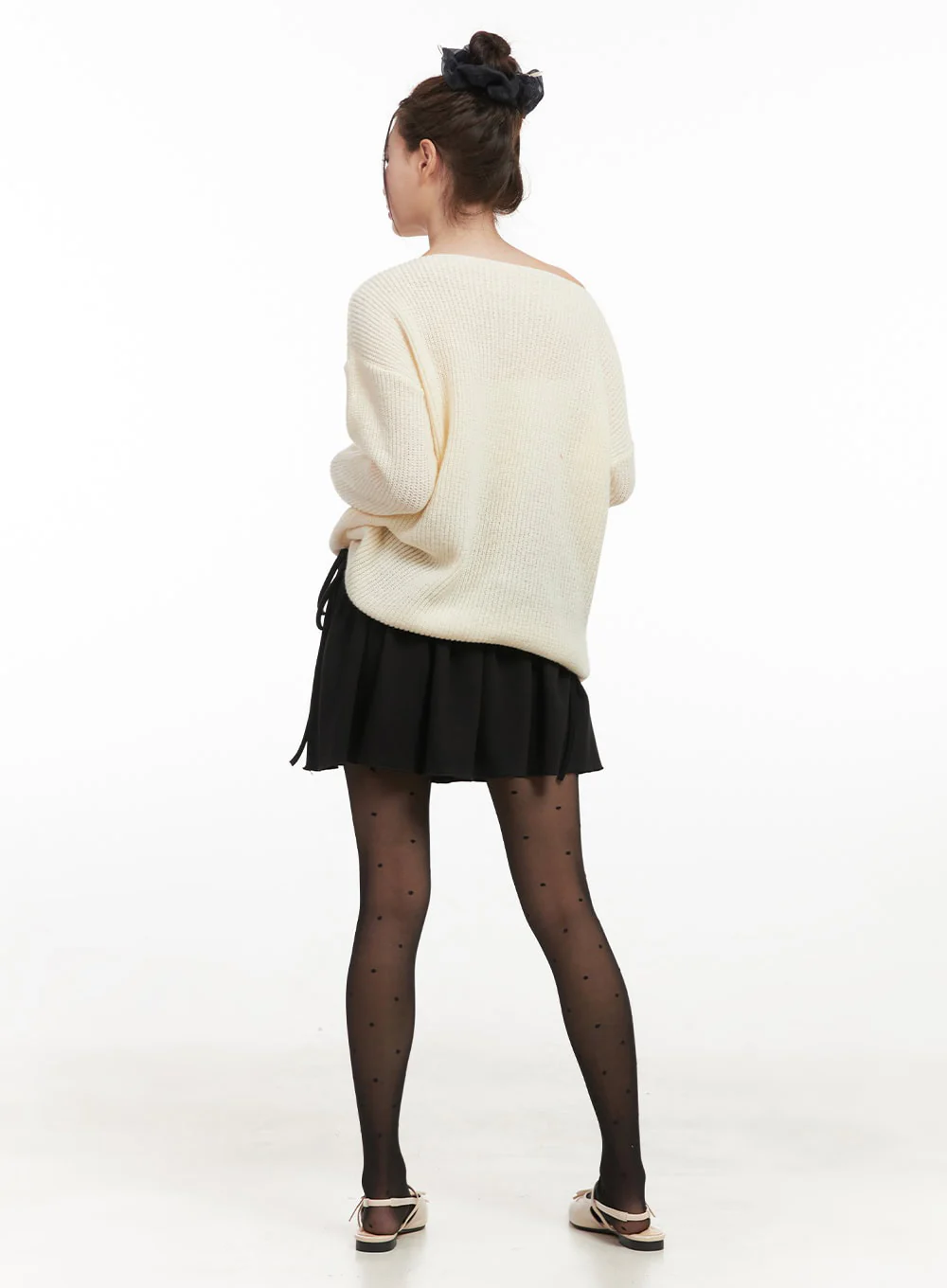 Ribbon-Tie Shirred Mini Skirt IF505 - Image 9