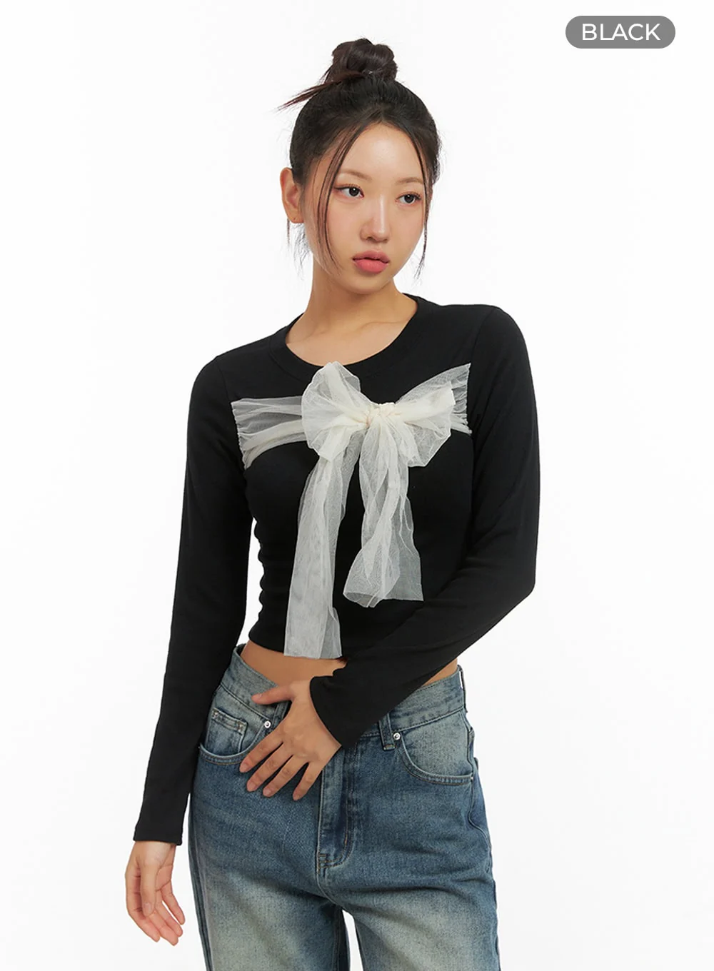 Ribbon Tied Long Sleeve Top IS402 - Image 9