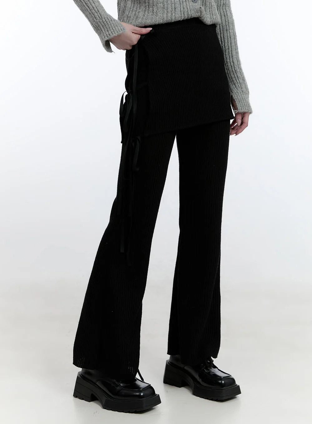 Ribboned Layered Skirt Pants Set CJ520