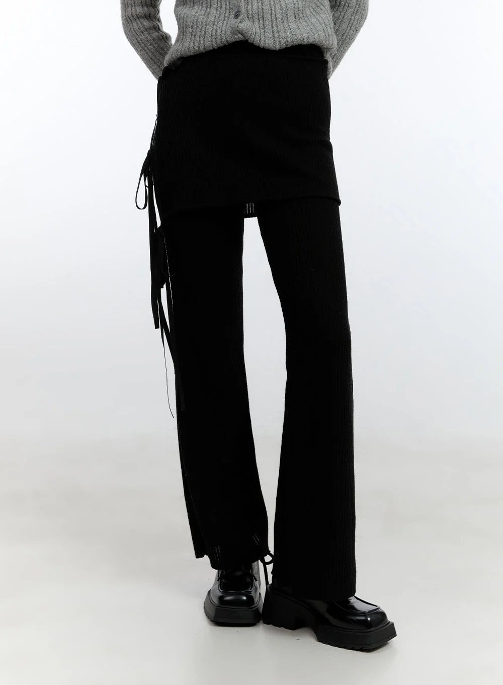 Ribboned Layered Skirt Pants Set CJ520 - Image 8