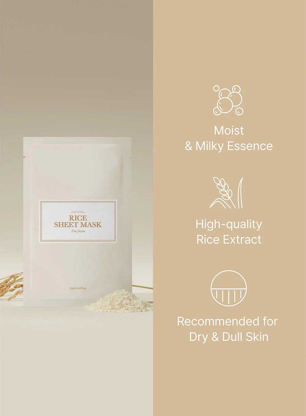 Rice Sheet Mask (20 ml / 1ea) - Image 2