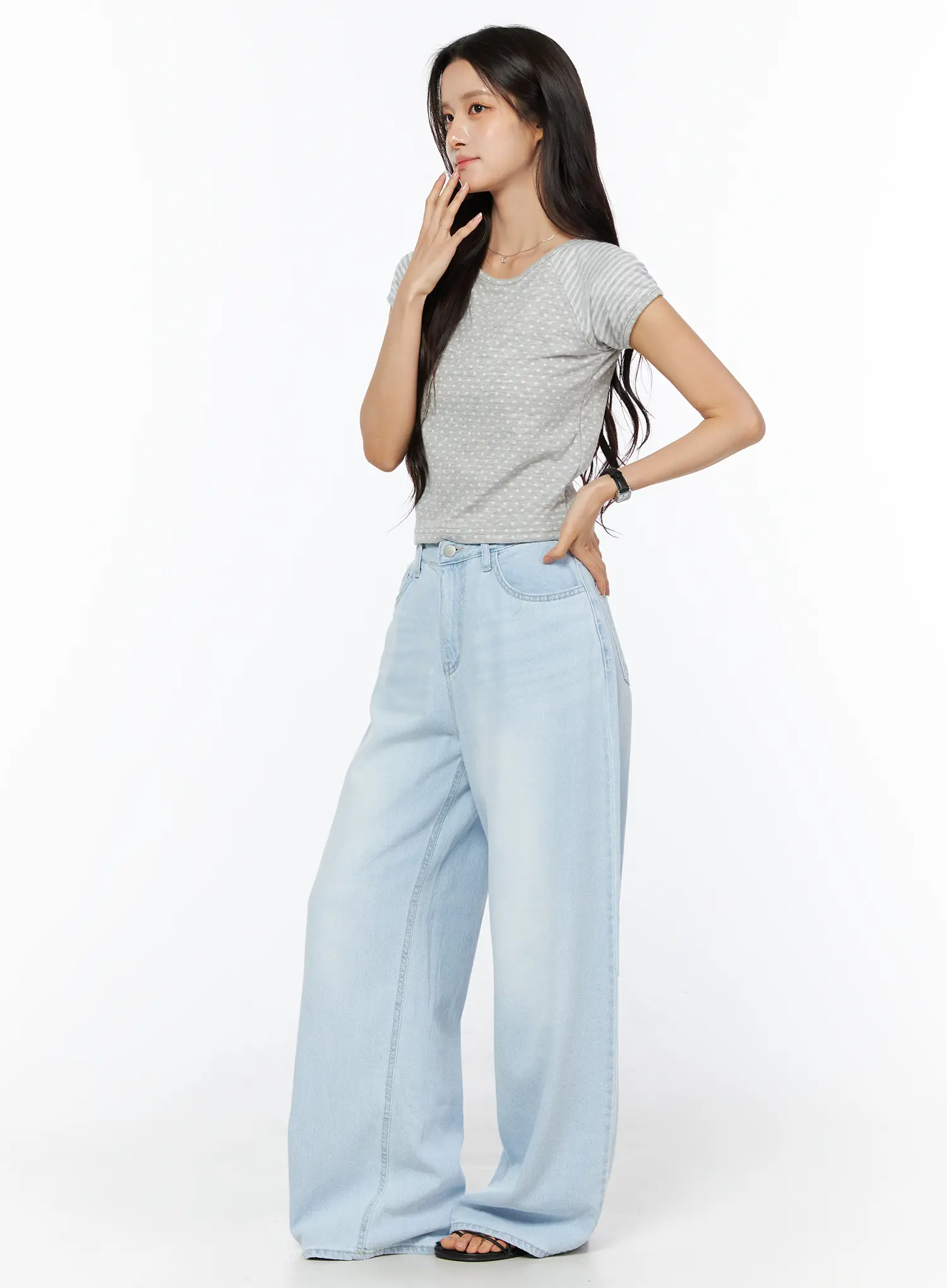 Rina Washed Wide-Leg Jeans CU522 - Image 5
