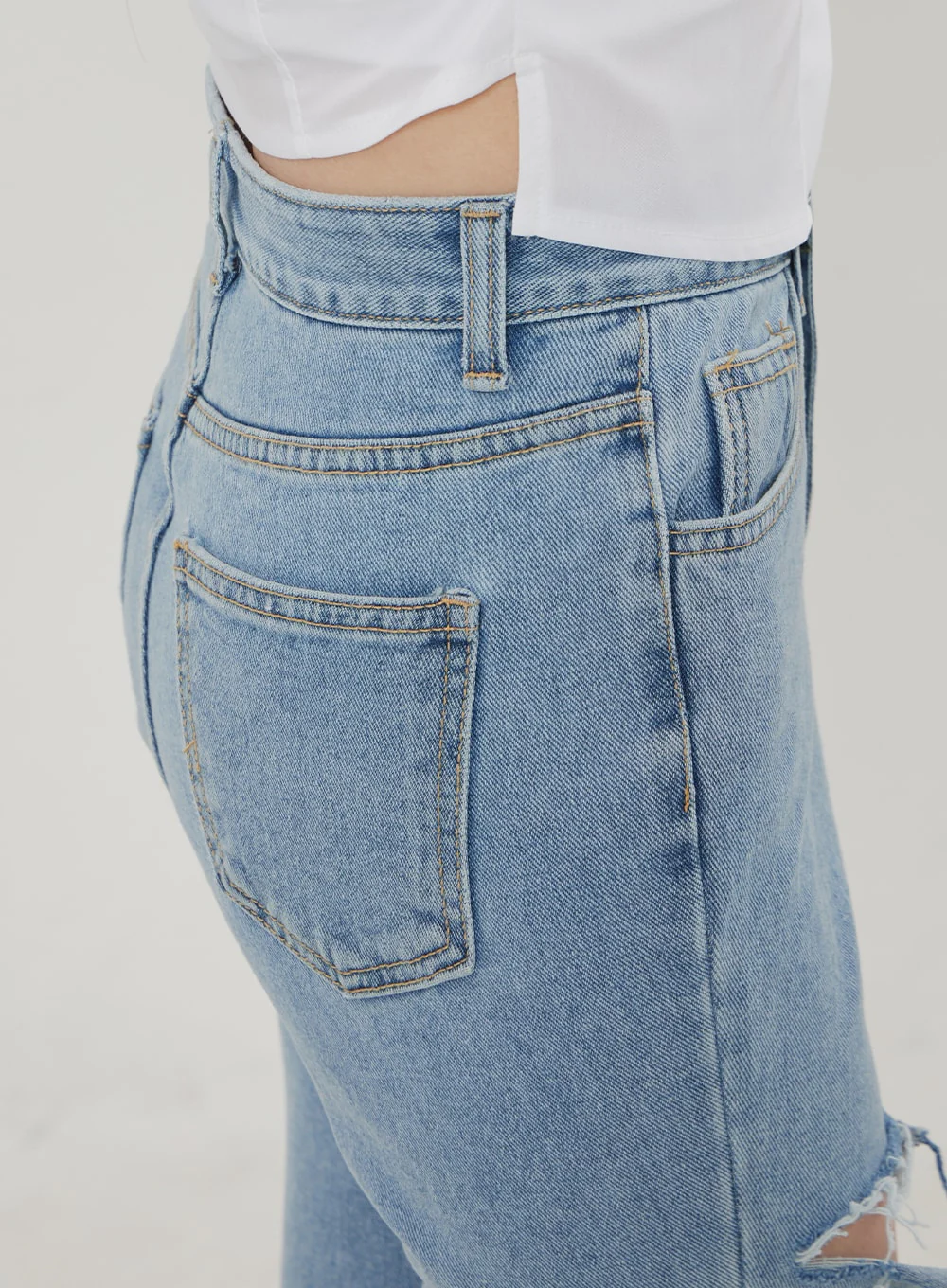 Ripped Bootcut Jeans BF306 - Image 9