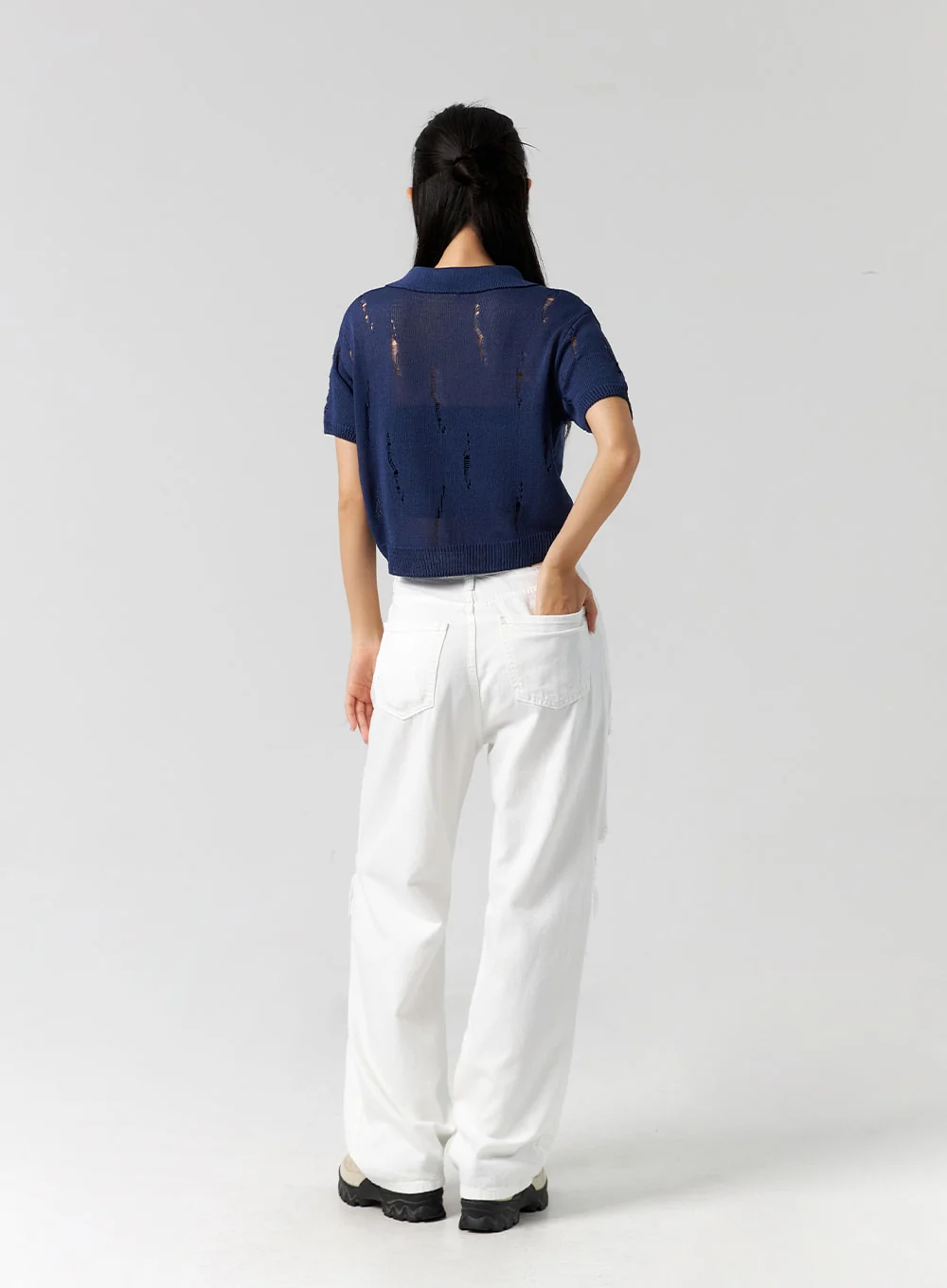 Ripped Wide Fit Cotton Pants CG310 - Image 12