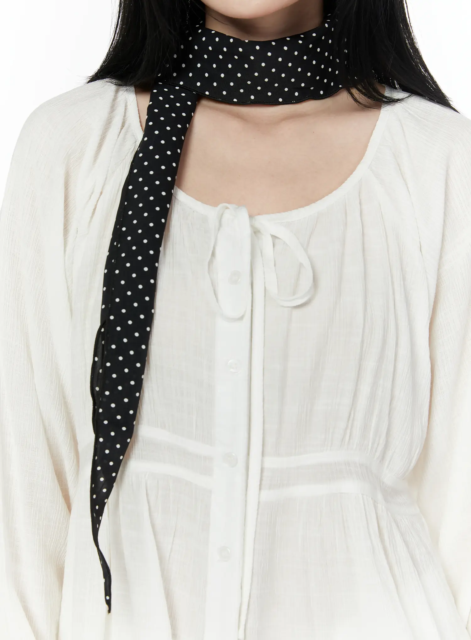 Roland Black Polka Dot Neck Scarf IU503
