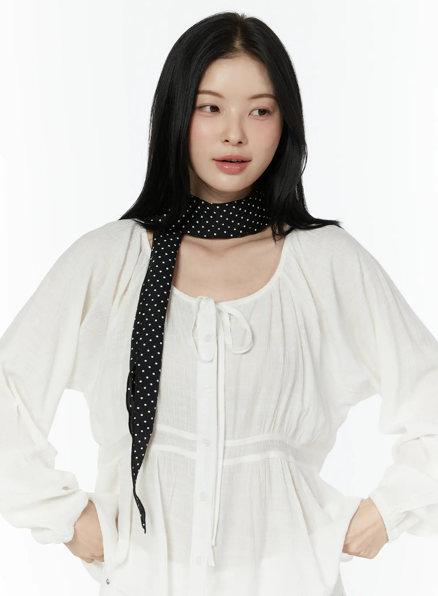 Roland Black Polka Dot Neck Scarf IU503 - Image 2