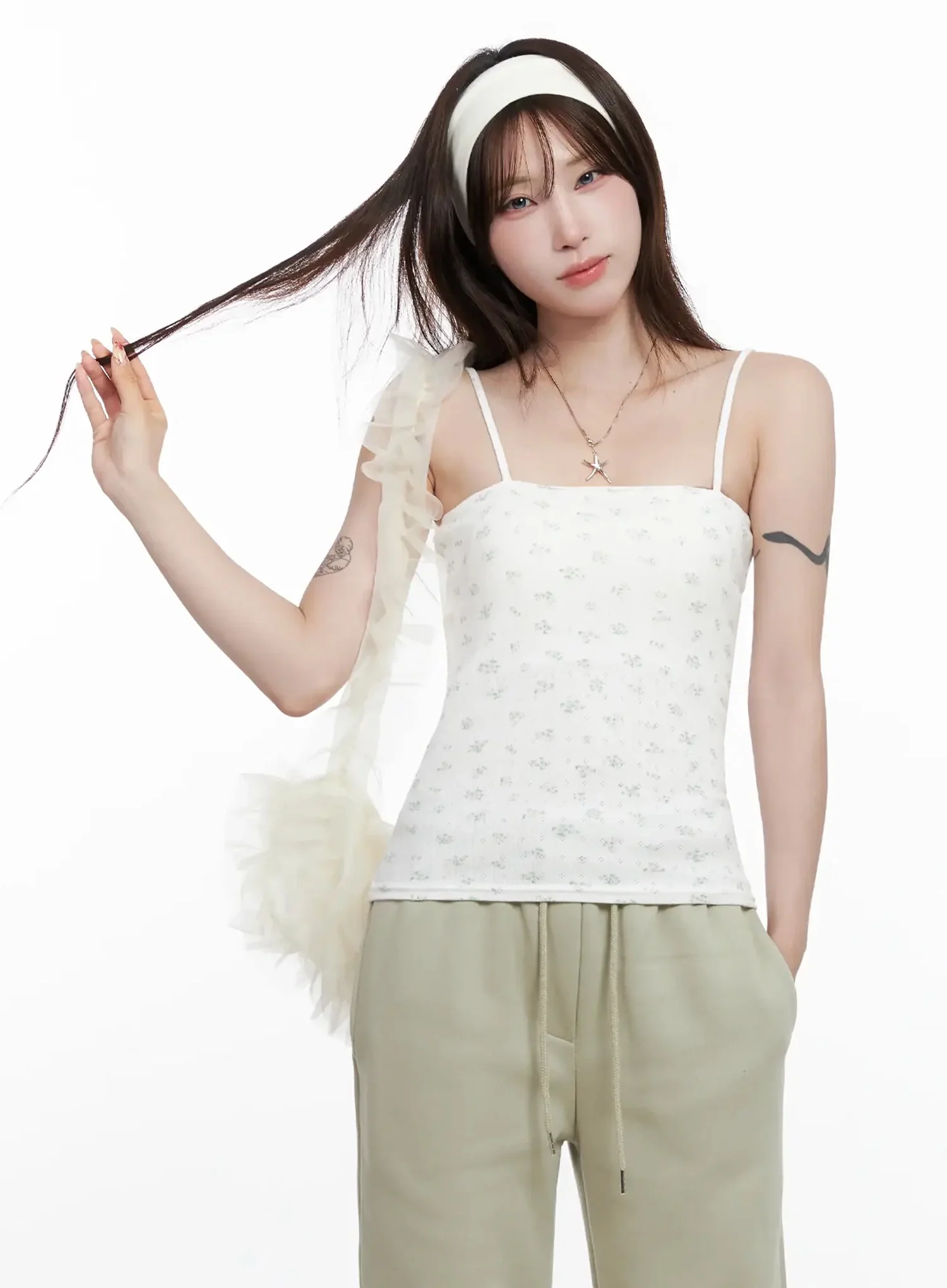 Romantic Floral Padded Camisole Top IN514