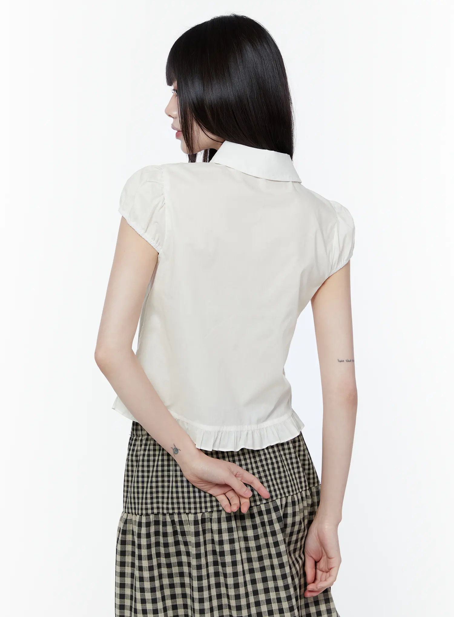 Romantic Flower Frill Short Sleeve Blouse CU505 - Image 10