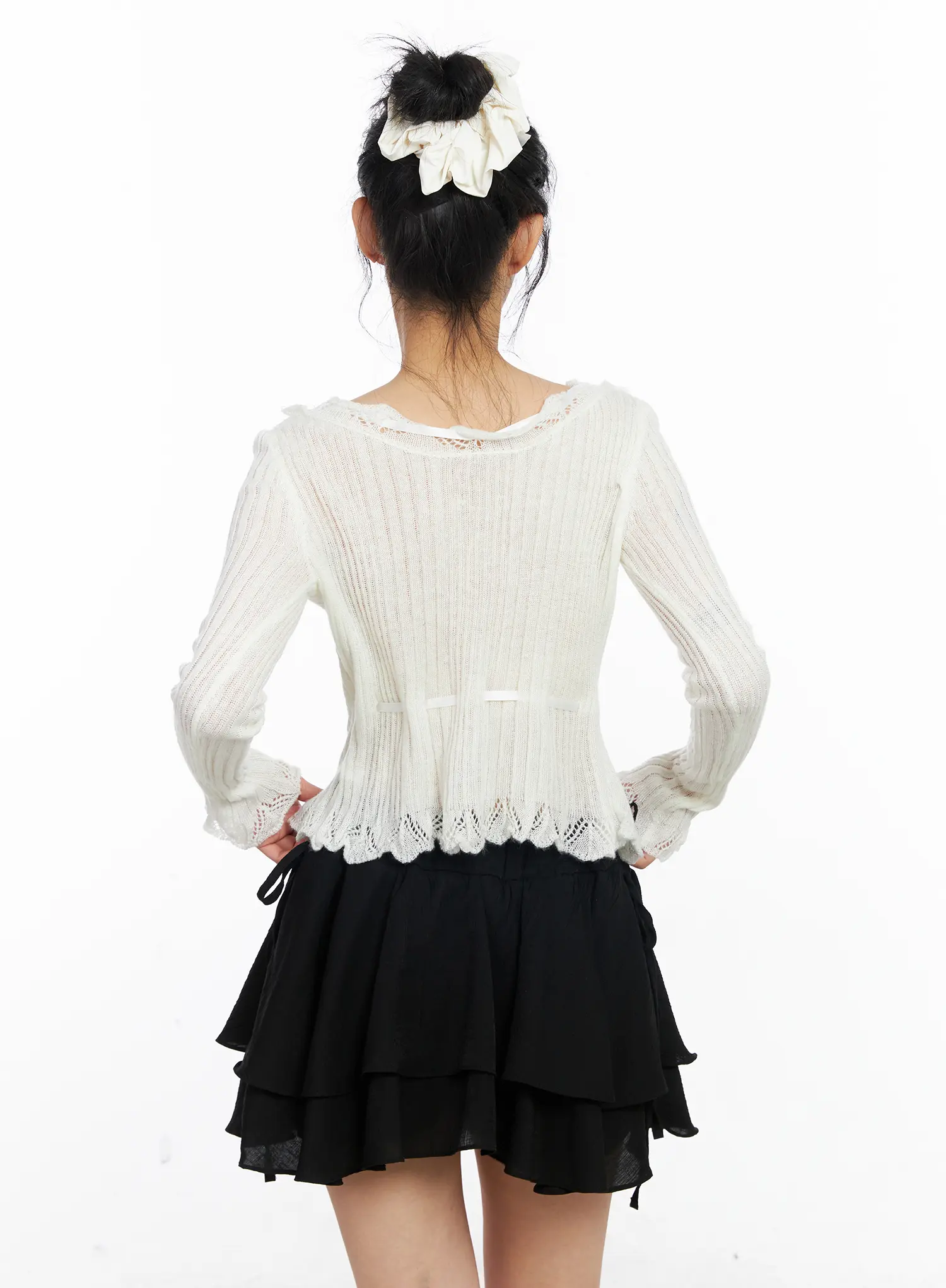 Romantic Frill Ribbon Knit Cardigan CJ523 - Image 17
