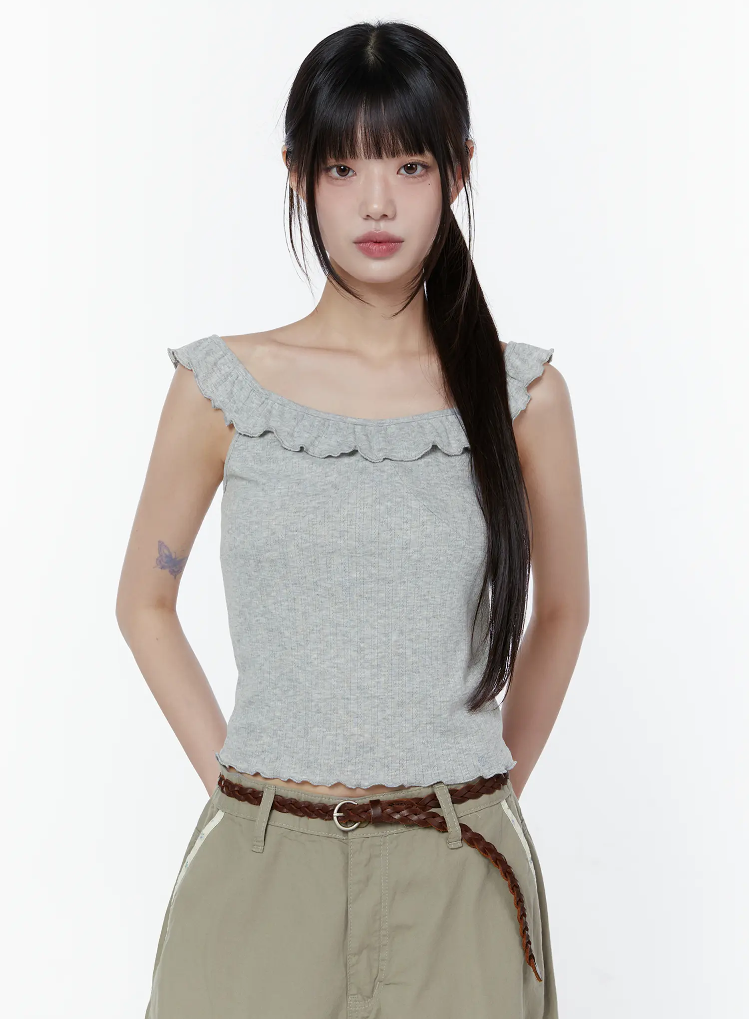 Romantic Frilled Sleeveless Top CU508 - Image 2