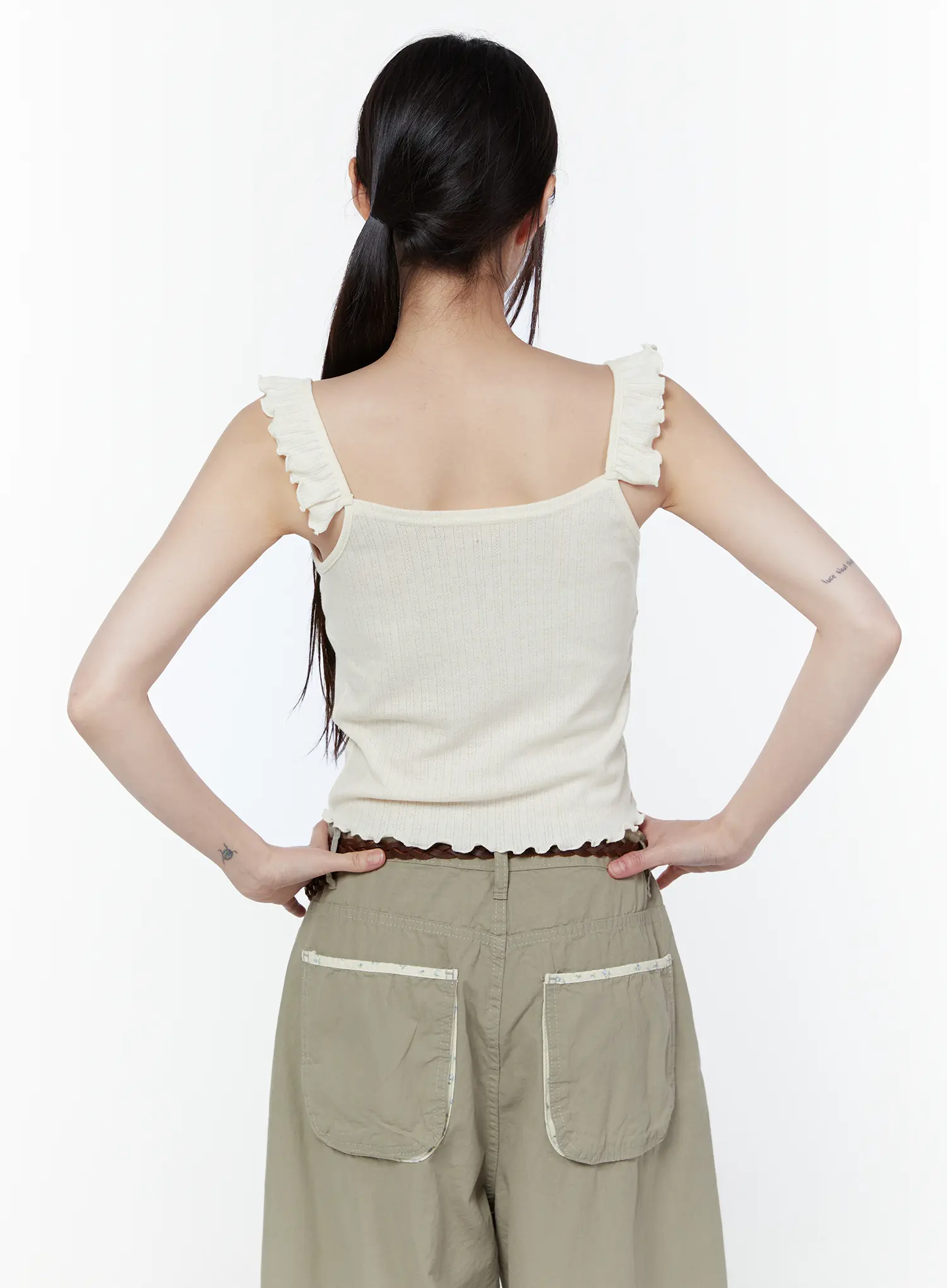 Romantic Frilled Sleeveless Top CU508 - Image 9