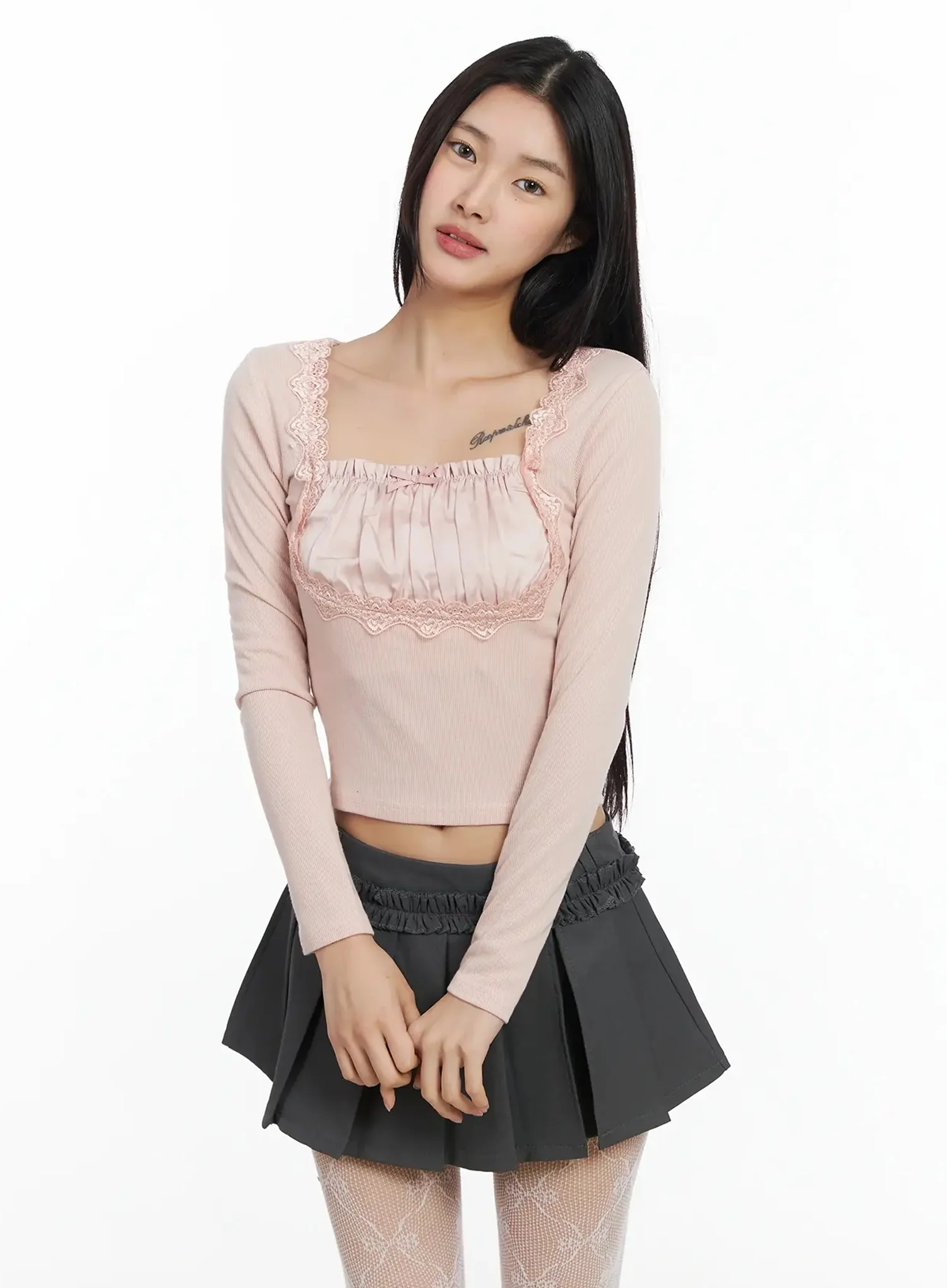 Romantic Ribbon Detail Blouse IA508 - Image 2