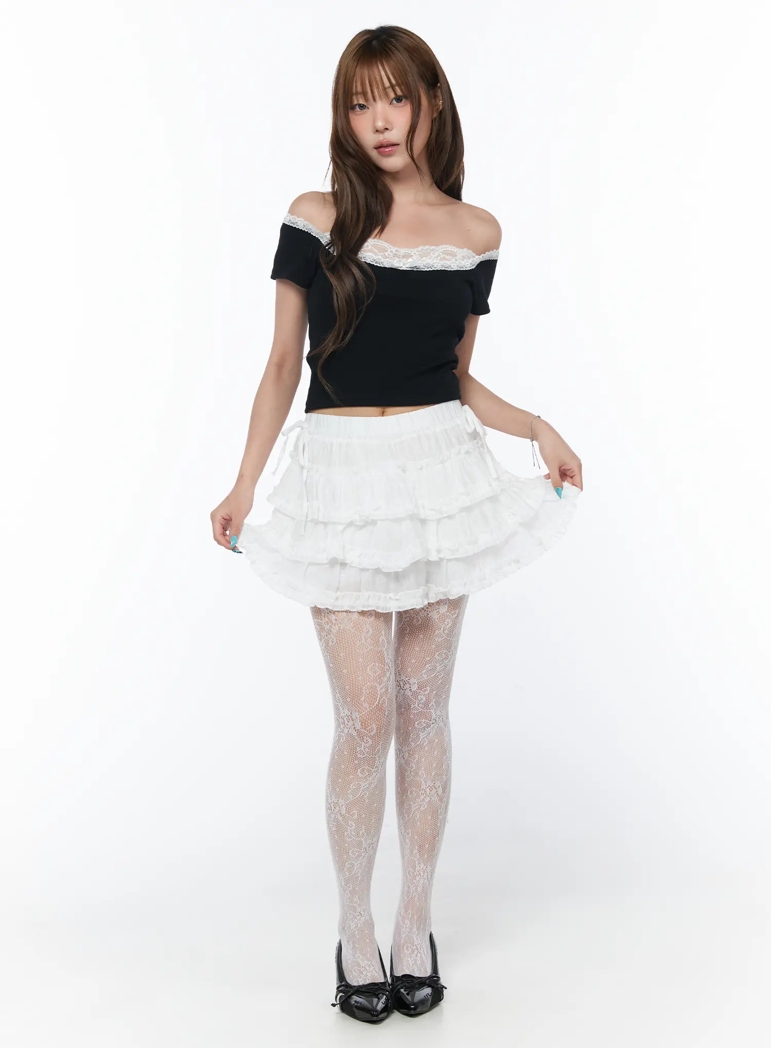 Romantic Tiered Ruffle Mini Skirt CY529 - Image 5