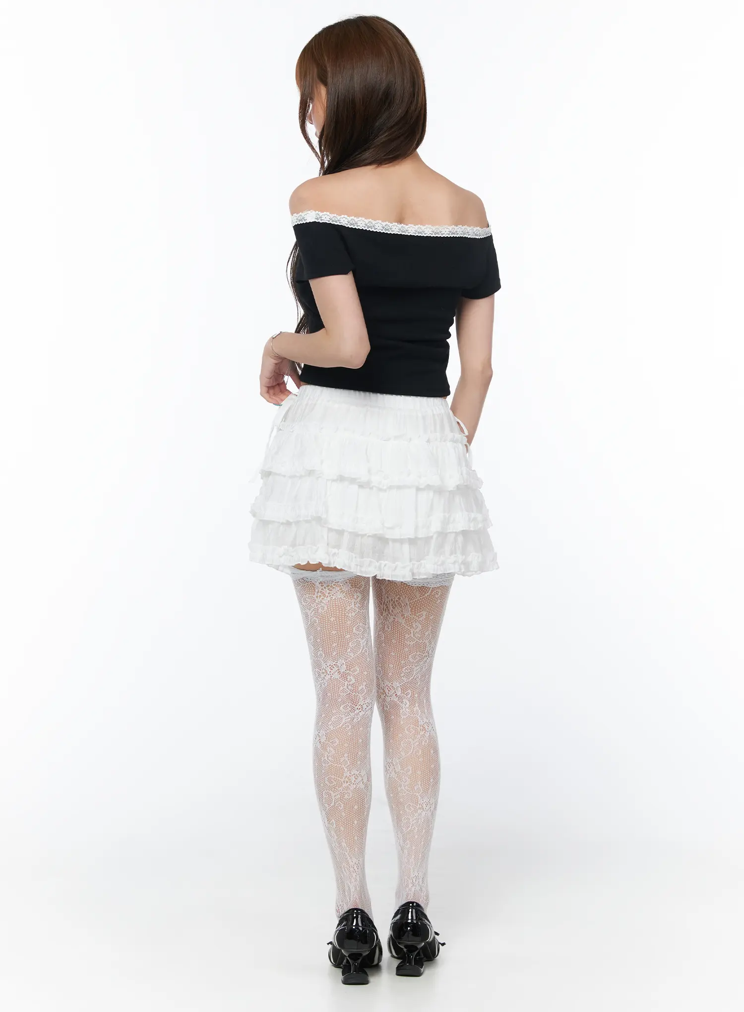 Romantic Tiered Ruffle Mini Skirt CY529 - Image 7