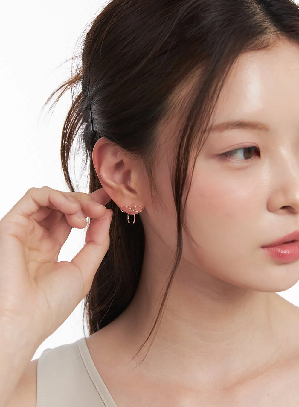 Rose Knot Ribbon Earrings IM531 - Image 5