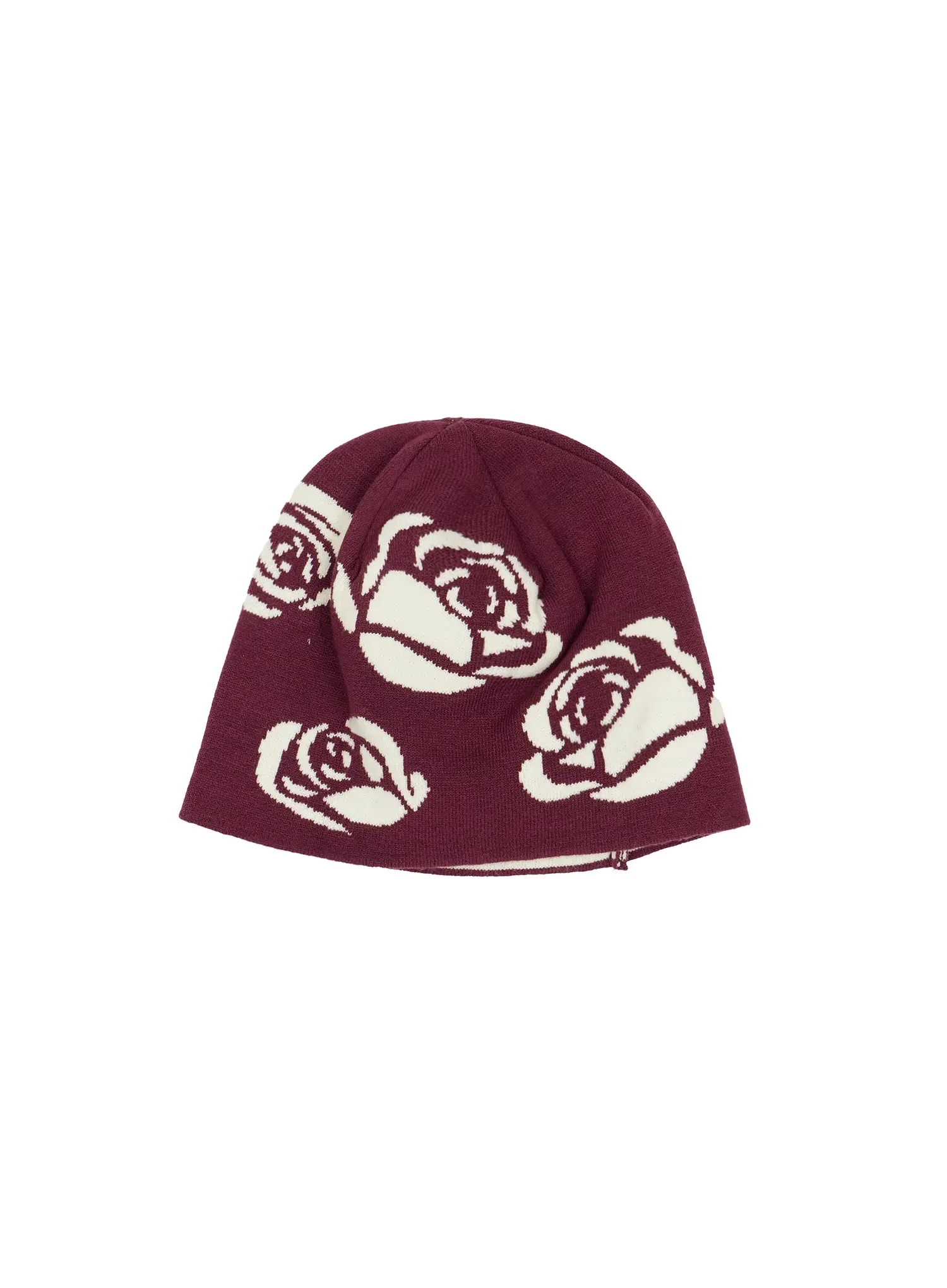 Rose Pattern Knit Beanie IA523 - Image 9