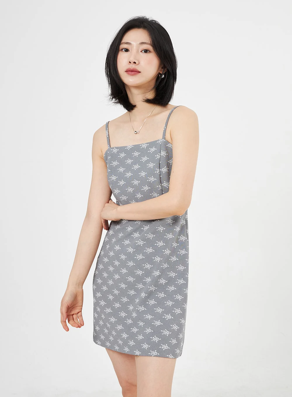 Rose Print Mini Dress OA310 - Image 3