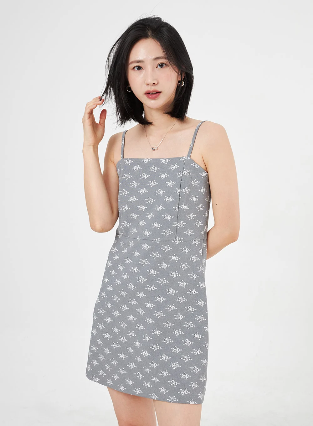 Rose Print Mini Dress OA310 - Image 7