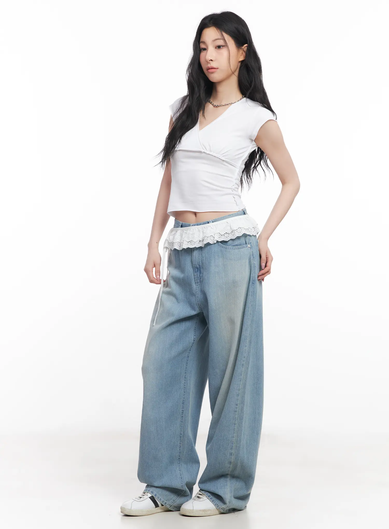 Rose Washed Baggy Summer Denim Jeans CU511 - Image 3