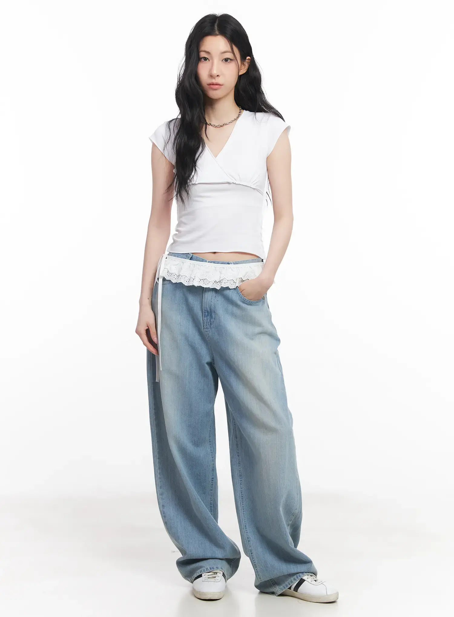 Rose Washed Baggy Summer Denim Jeans CU511 - Image 9