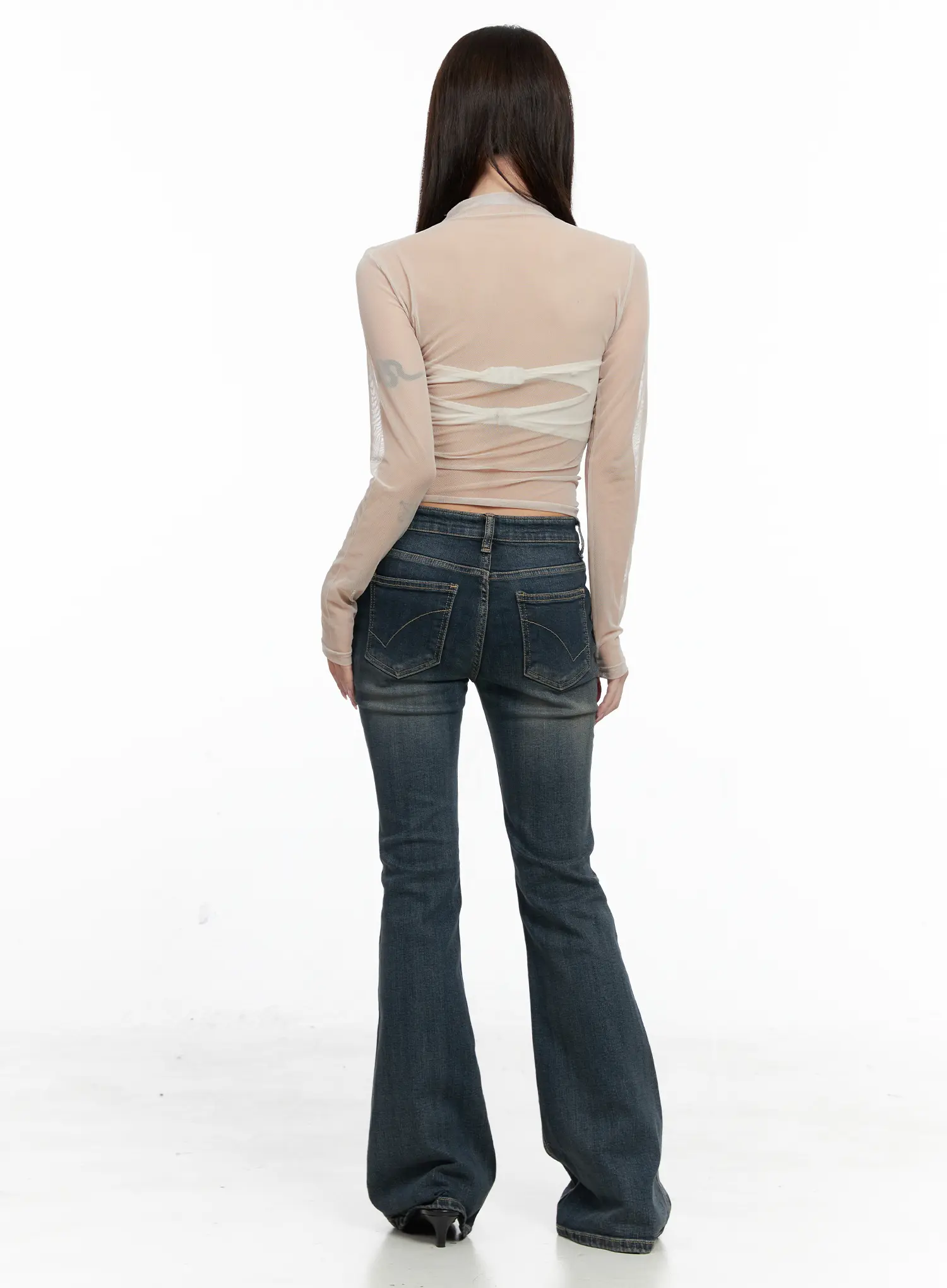 Rosé Washed Bootcut Jeans CO520 - Image 4