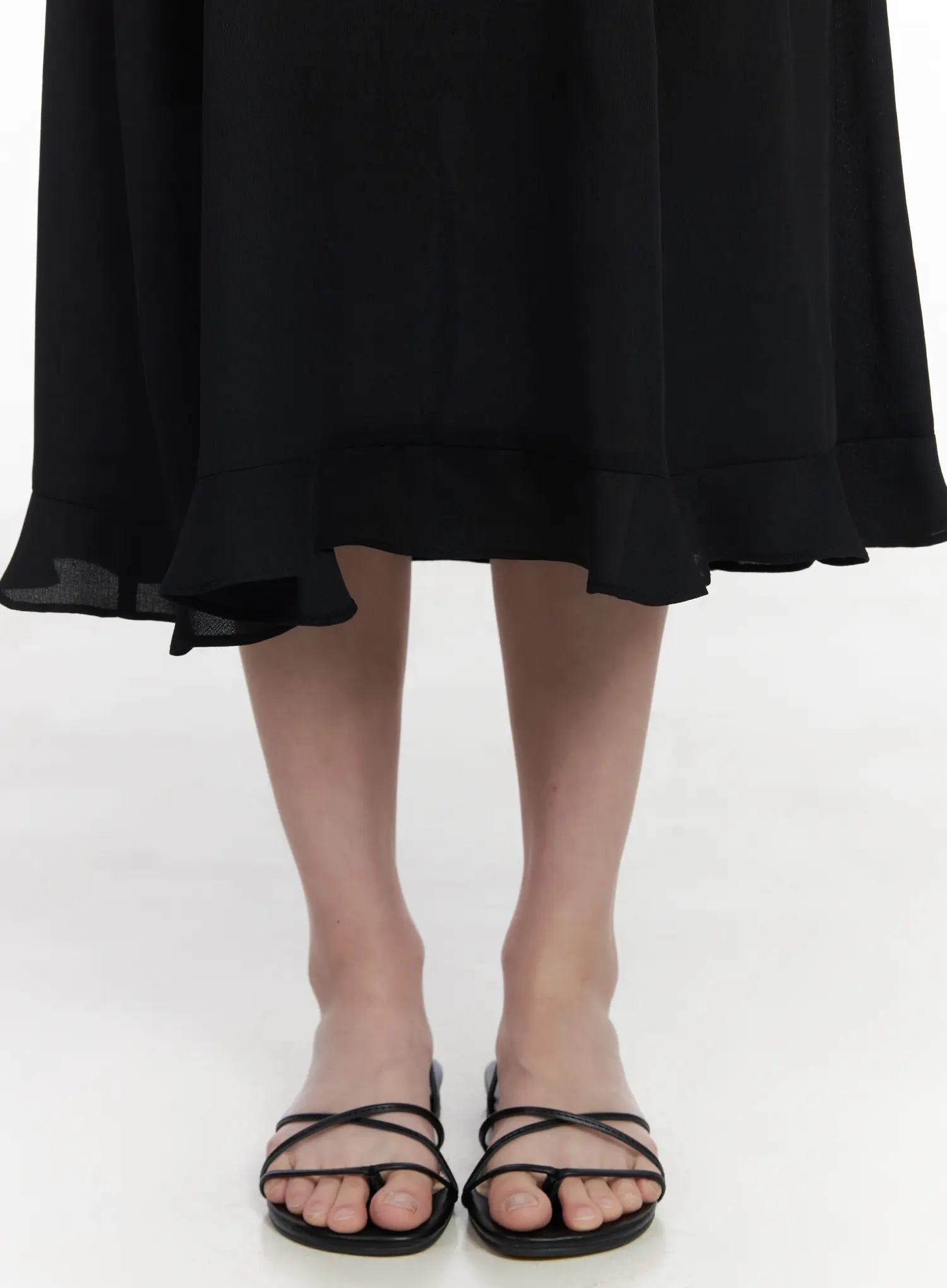 Round Neck Frill Maxi Dress CA509 - Image 5