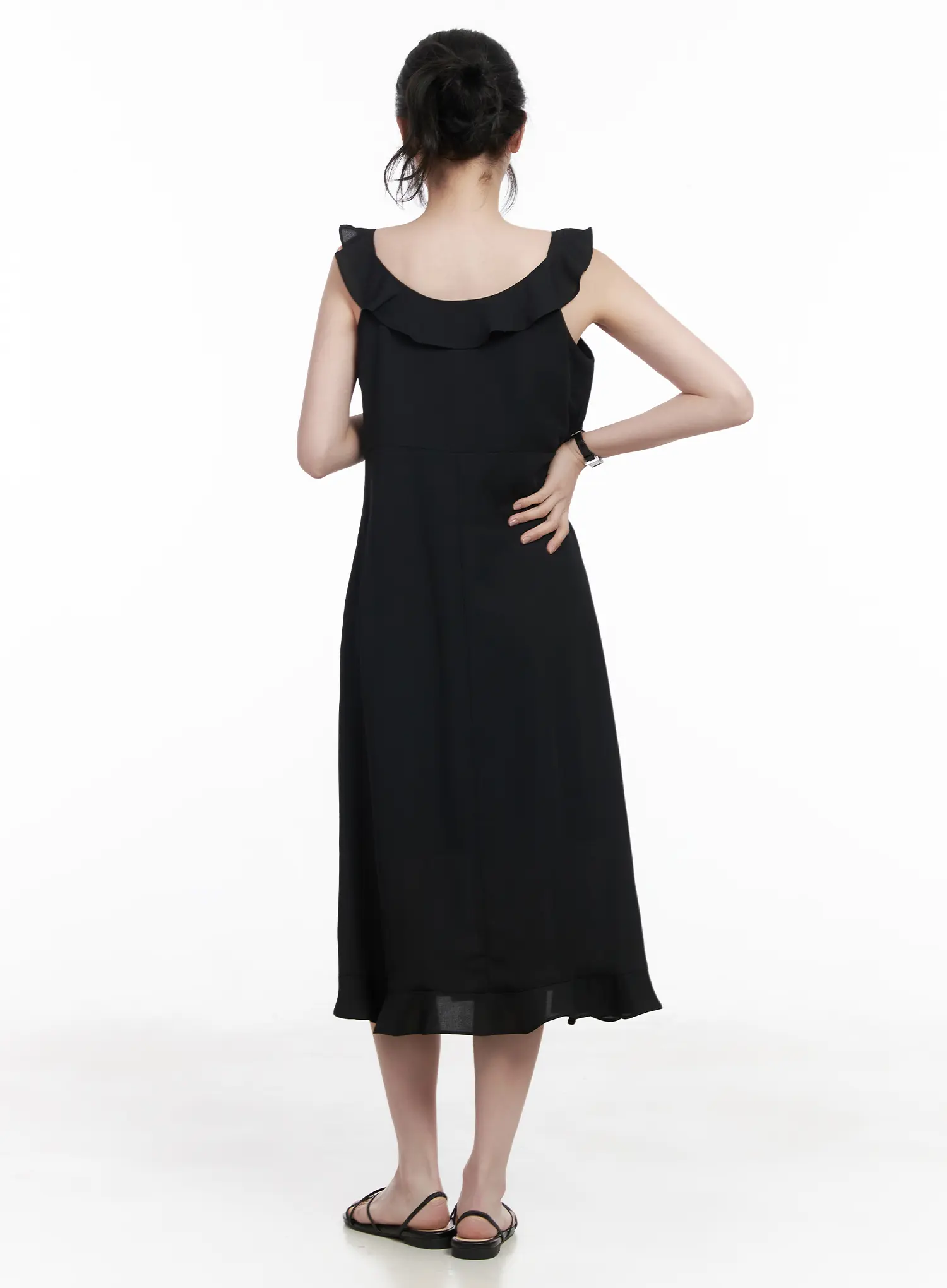 Round Neck Frill Maxi Dress CA509 - Image 7