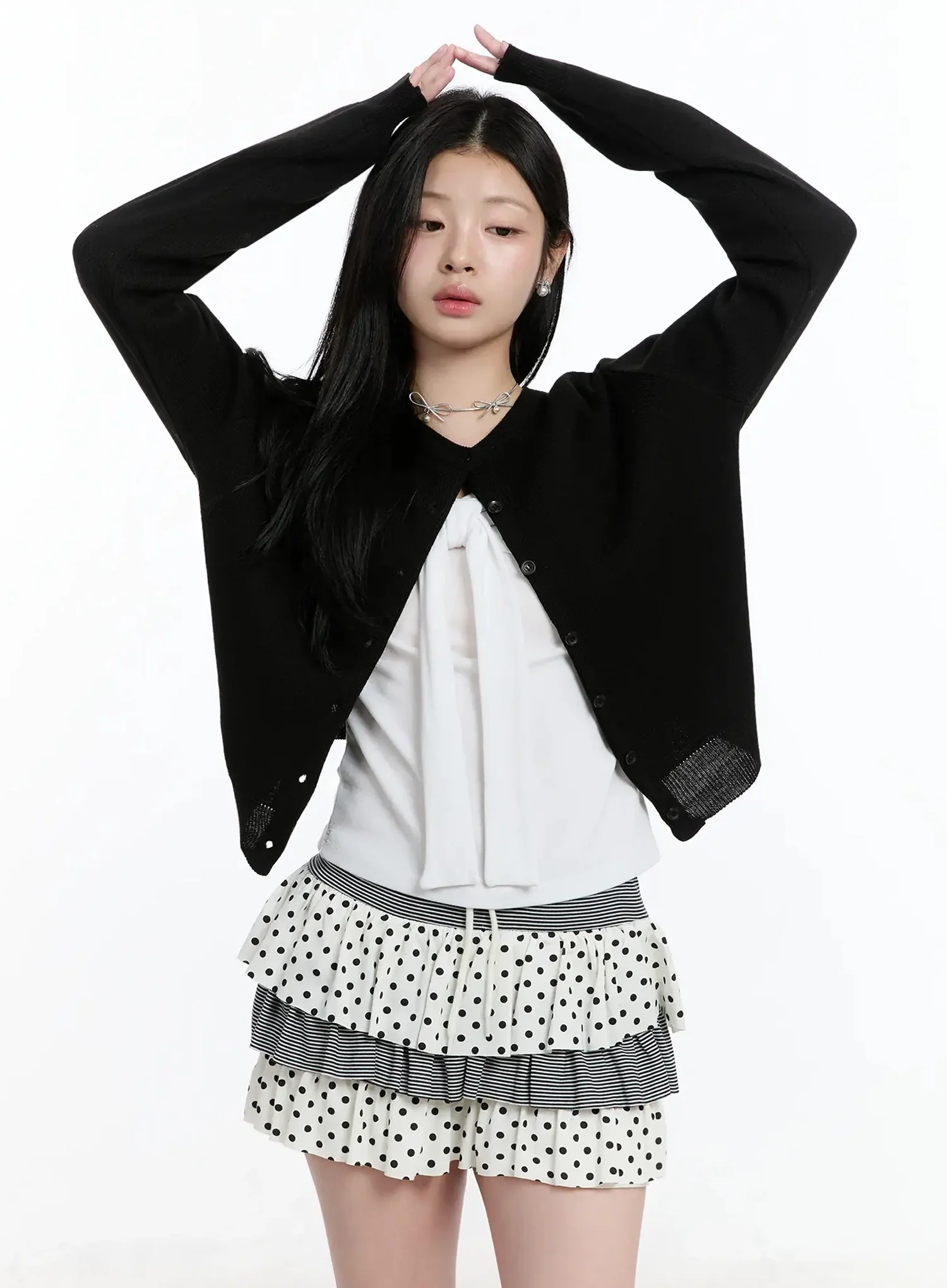 Round Neck Knit Cardigan IM519 - Image 7