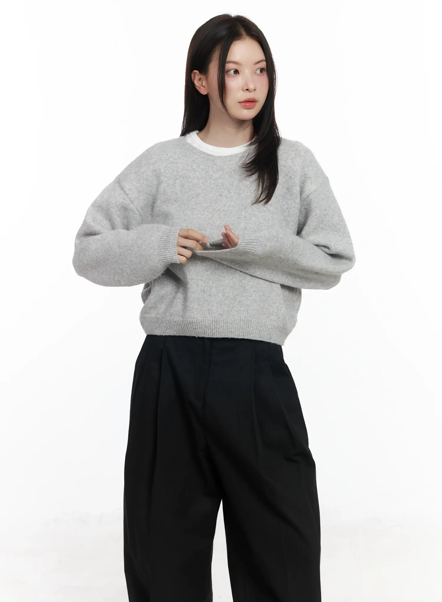 Round Neck Knit Sweater Top IF520 - Image 10