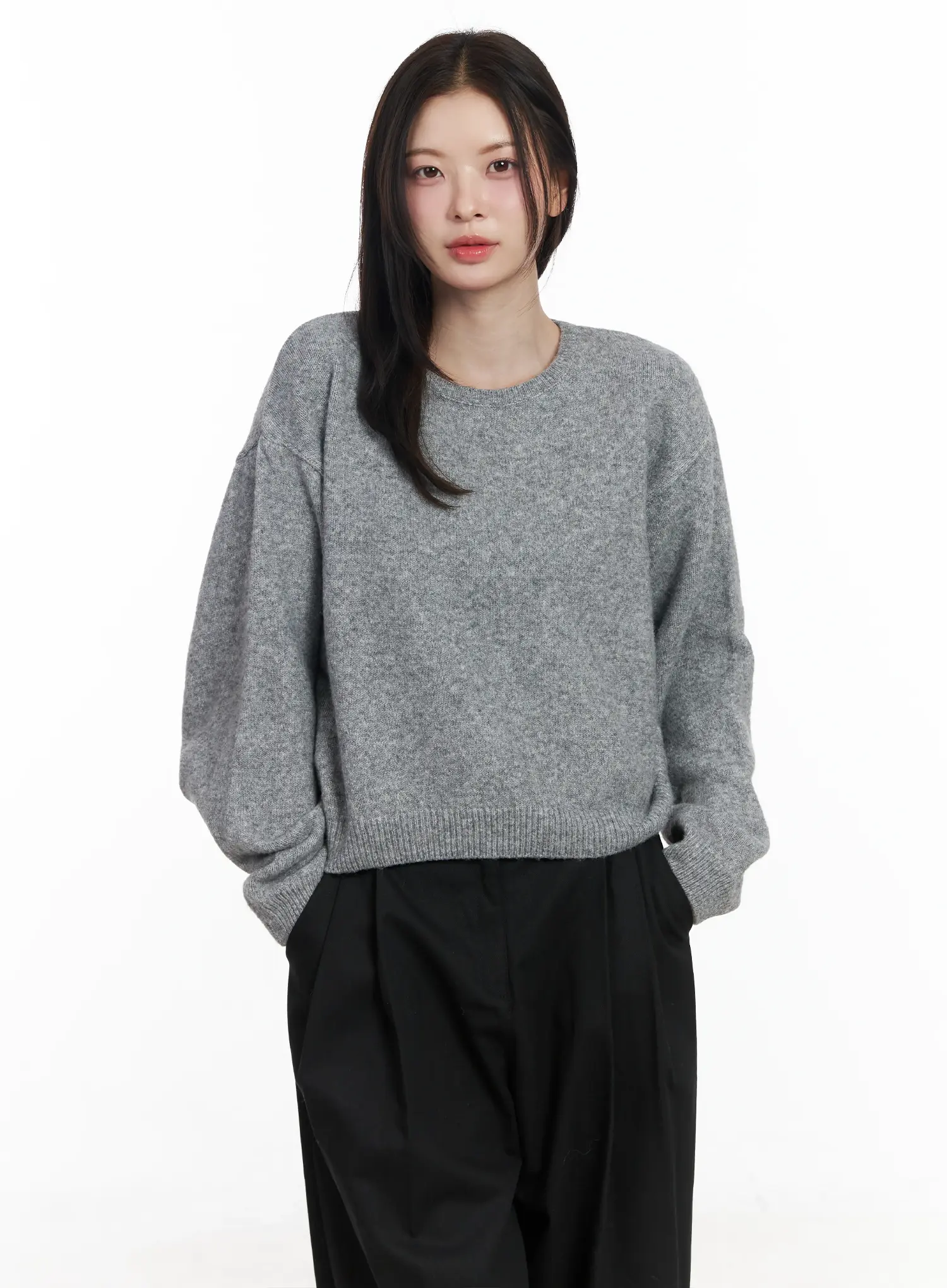 Round Neck Knit Sweater Top IF520 - Image 13