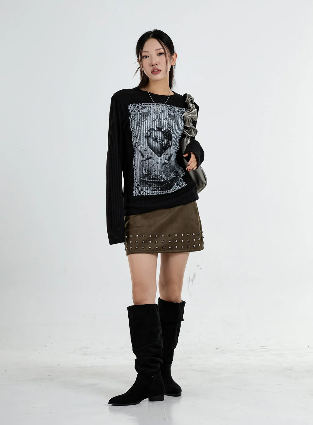 Round Neck Printed Knit CO07 - Image 4