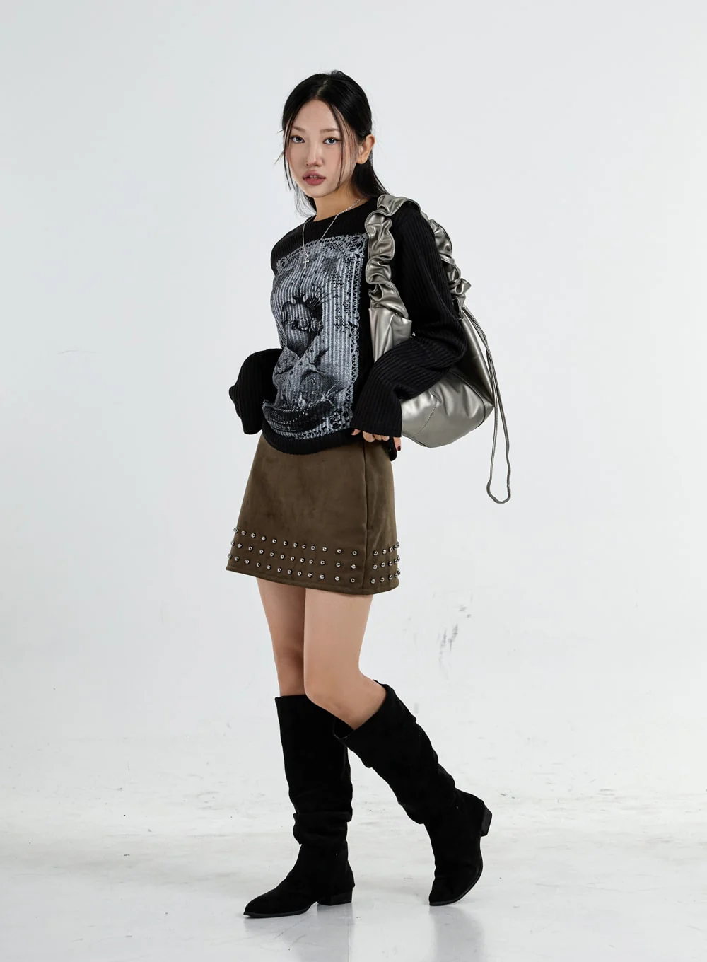 Round Neck Printed Knit CO07 - Image 8