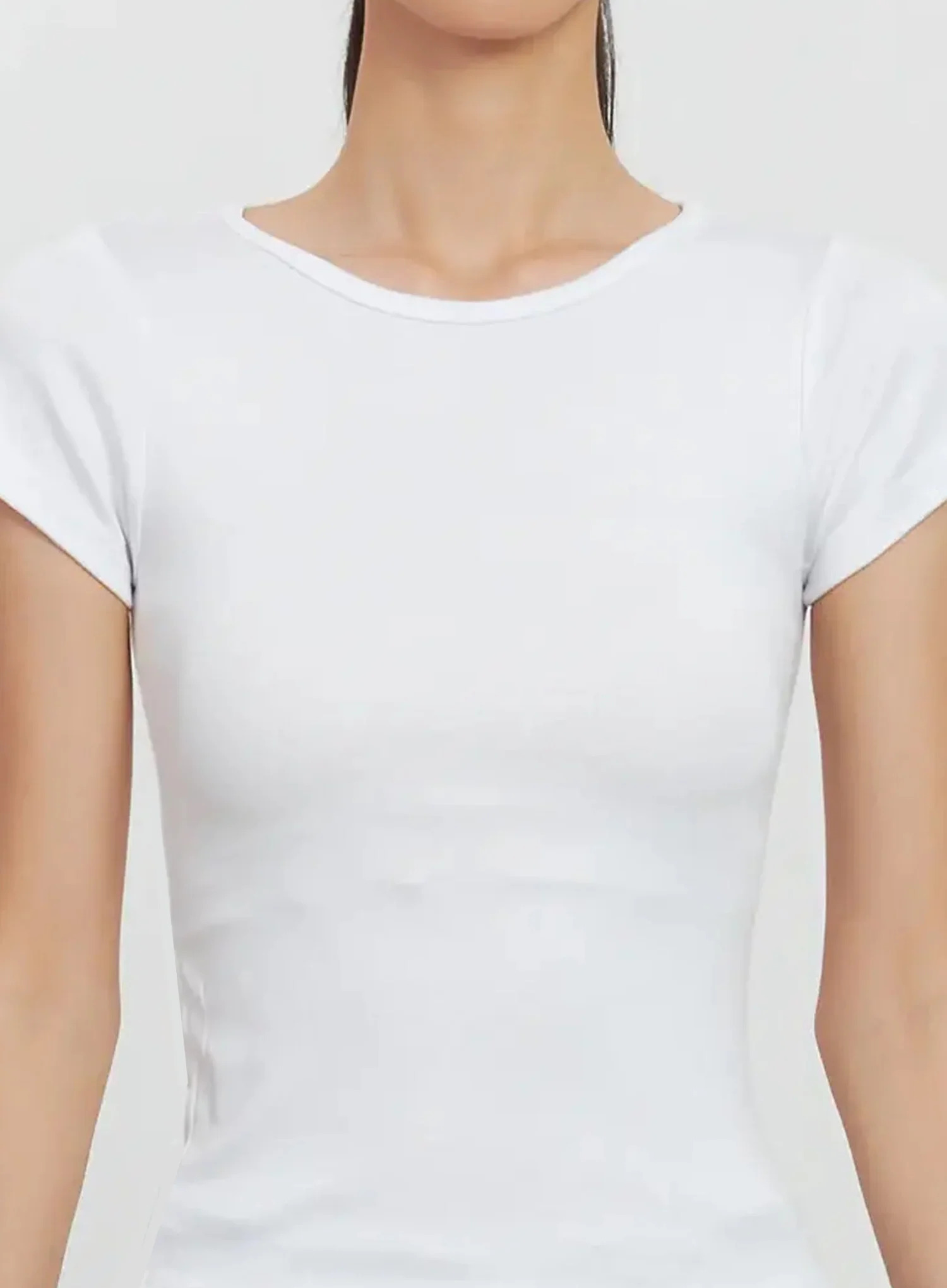 Round Neck Short-Sleeve Top IL528 - Image 3