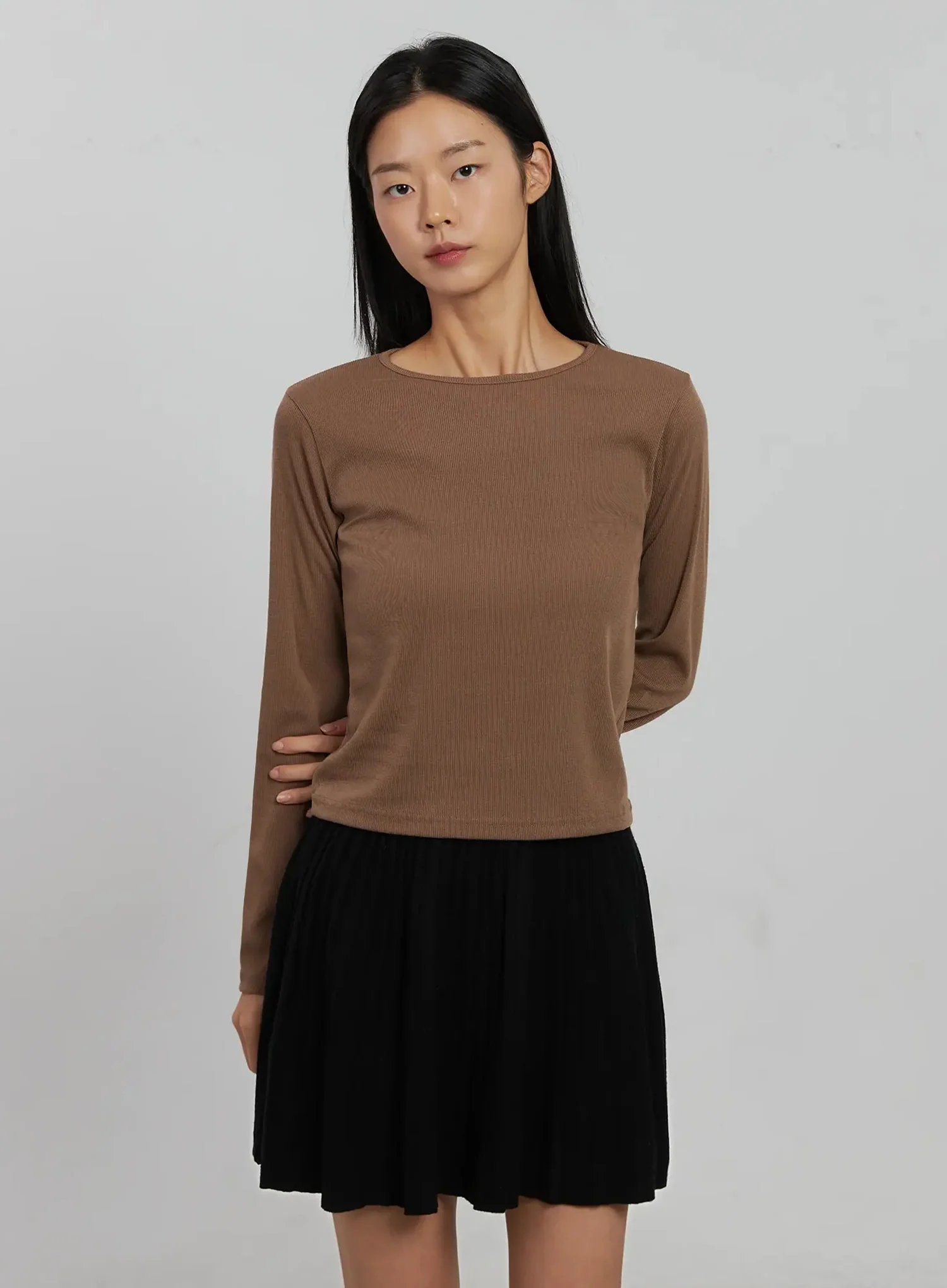 Round Ribbed Long Sleeve Top IJ508 - Image 3