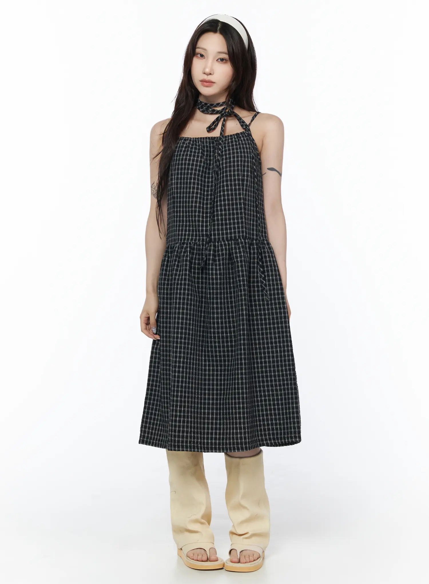 Ruched Henley Tiered Mini Dress CU504 - Image 2